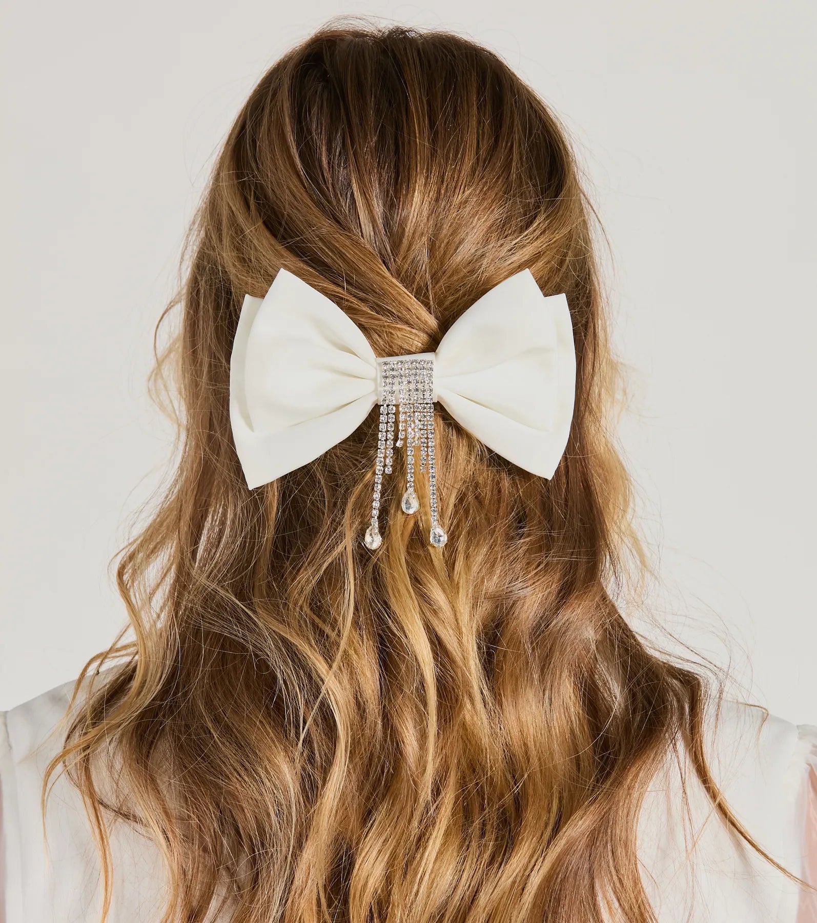 Graceful Glamour Satin Hair Bow Clip - Image 3