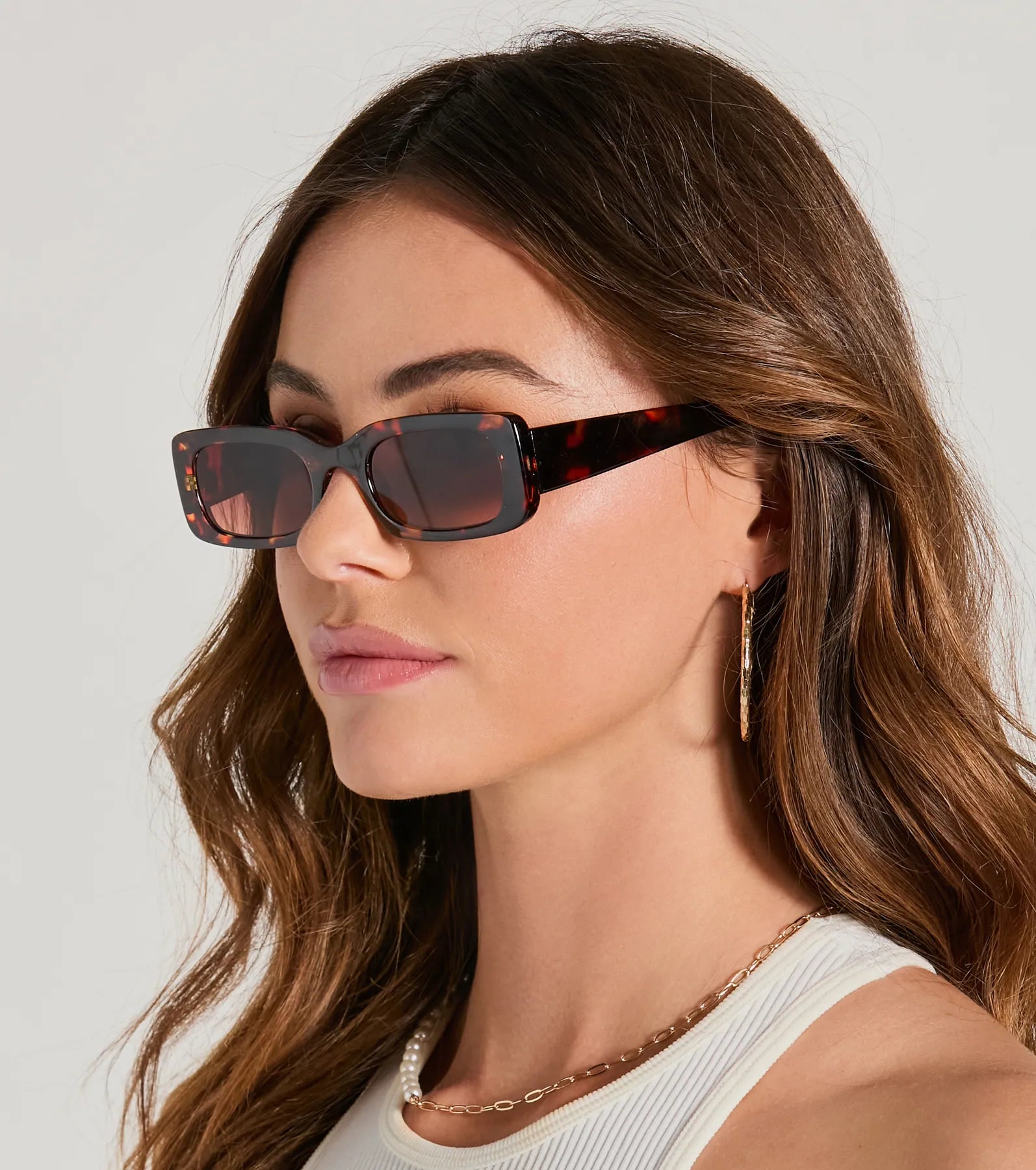 Classic Trendsetter Rectangle Sunglasses - Image 2
