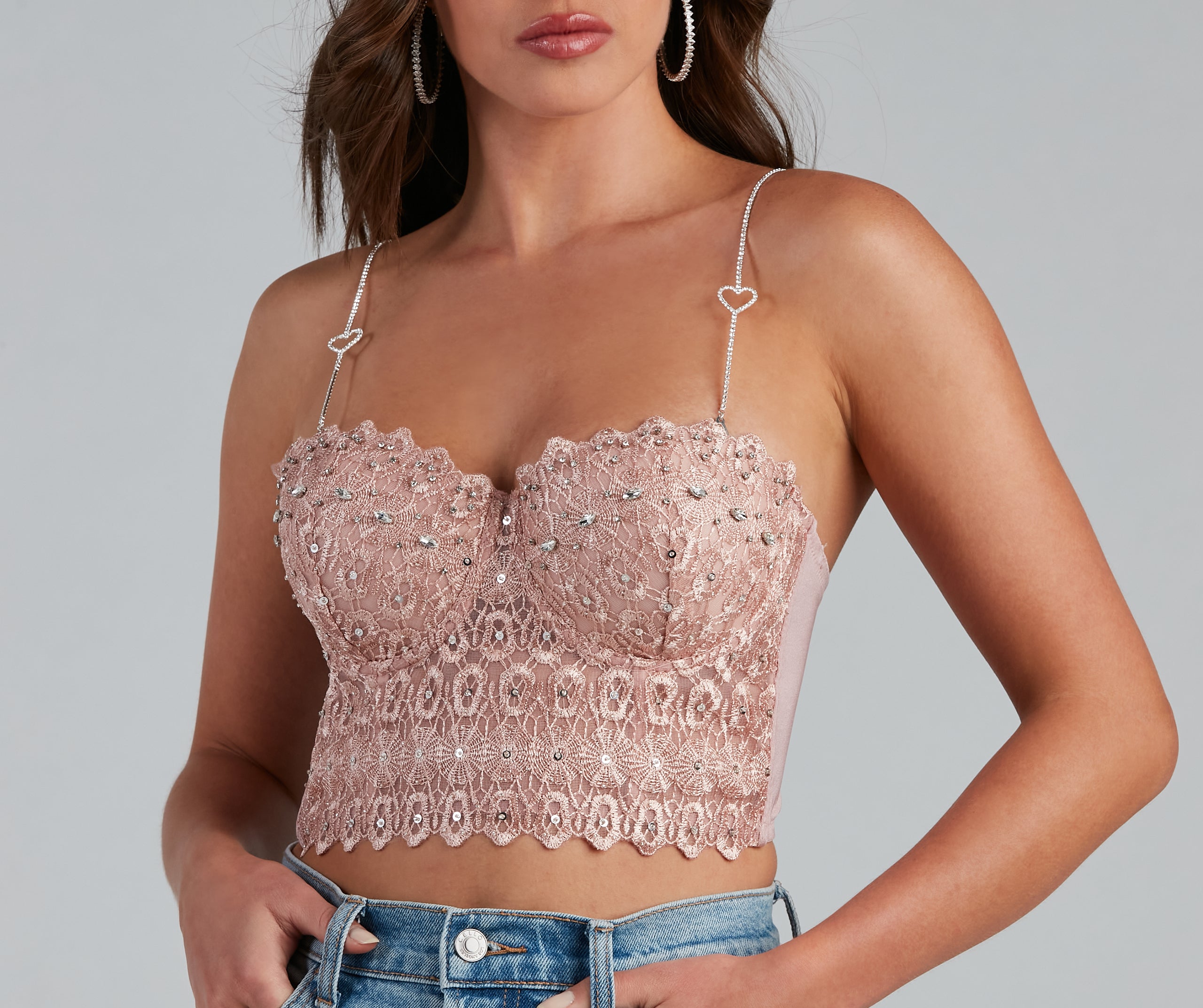 Lovestruck Rhinestone Heart Bra Straps - Image 2