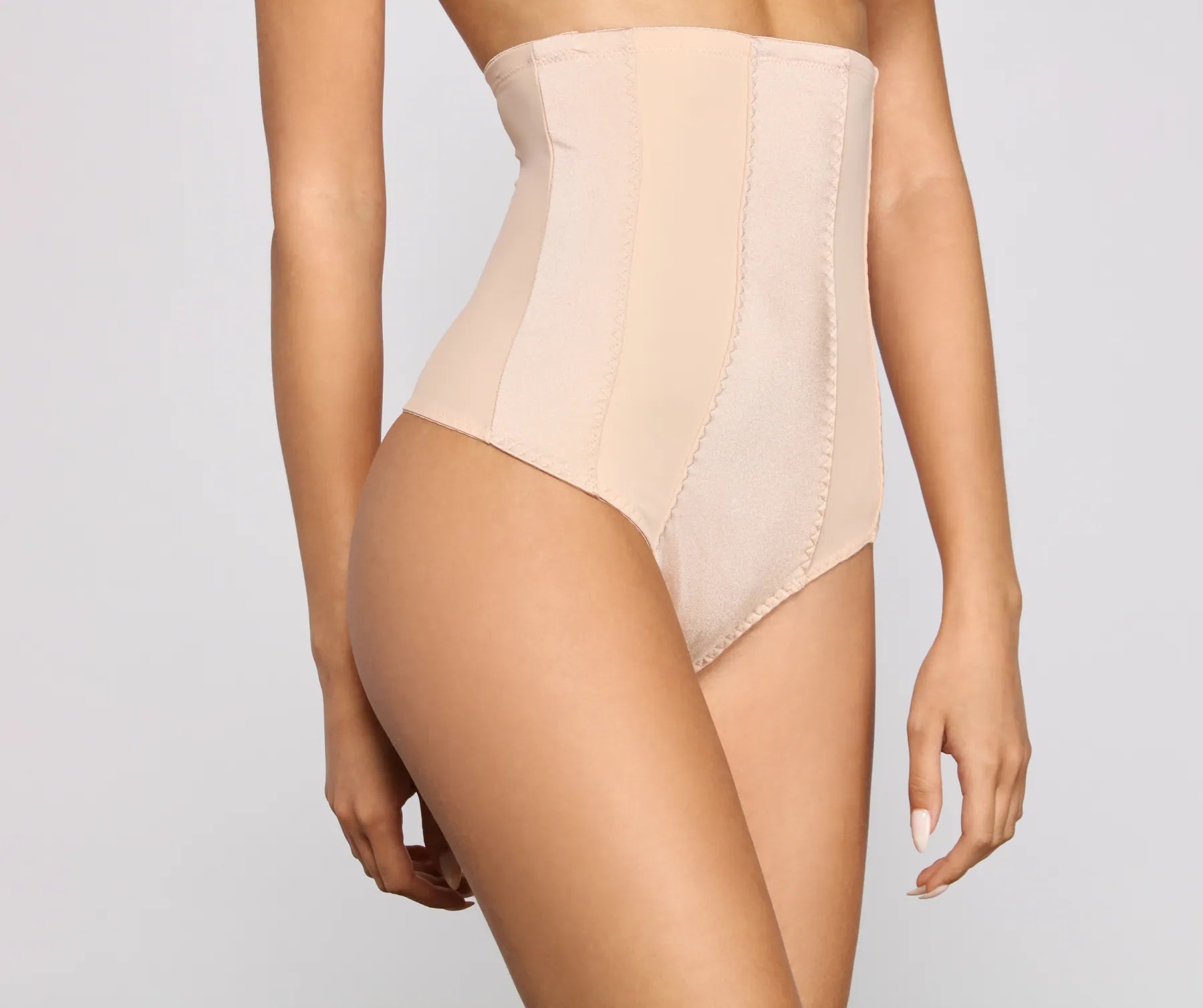 Mesh Insert High Waist Shaper Thong - Image 7