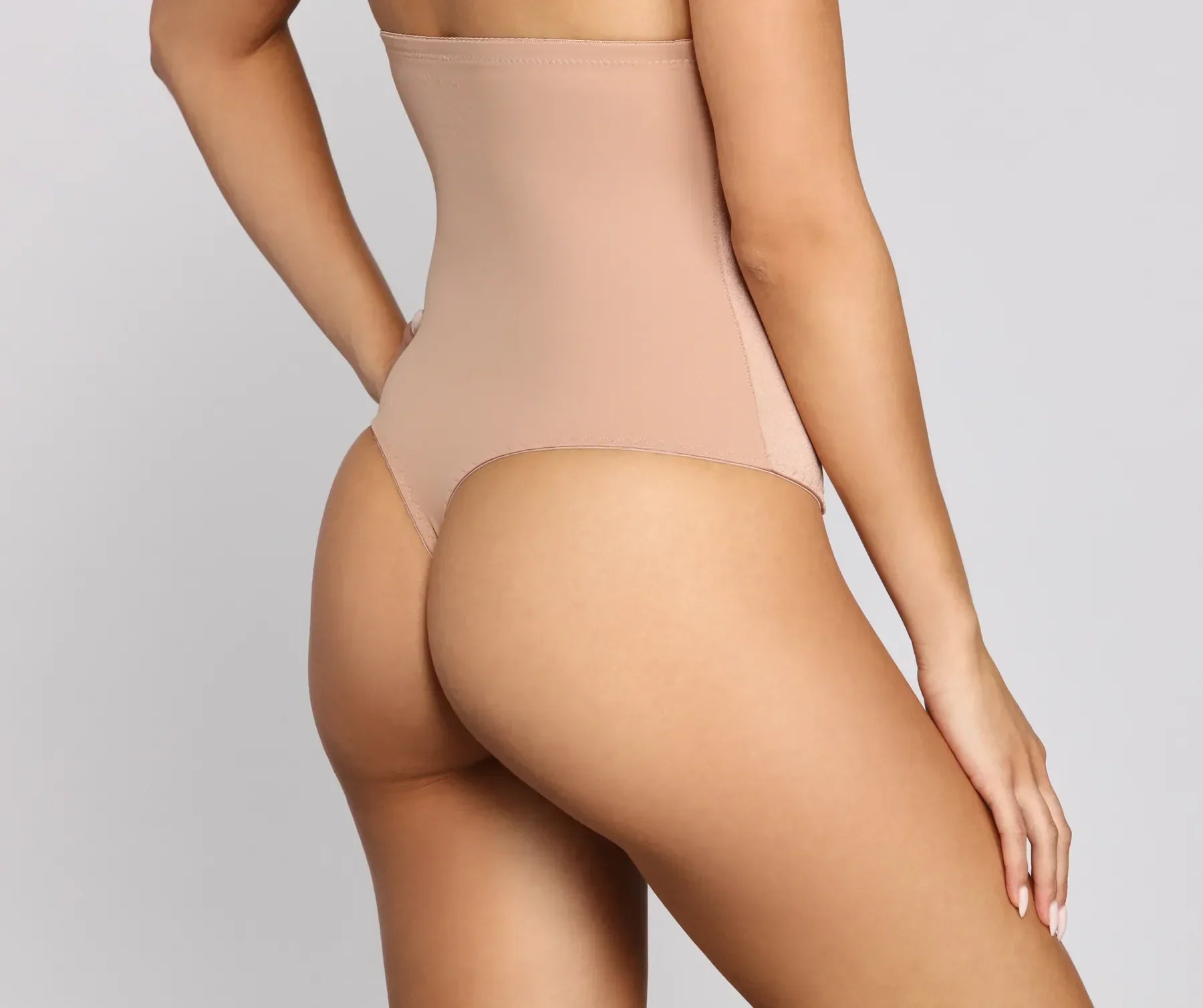 Mesh Insert High Waist Shaper Thong - Image 4