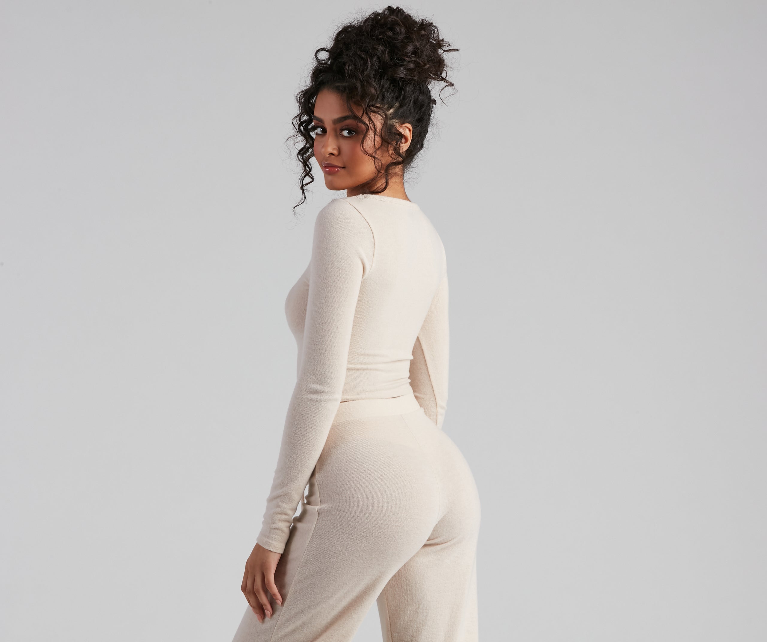 Cozy Ticket Brushed Knit Pajama Top - Image 2