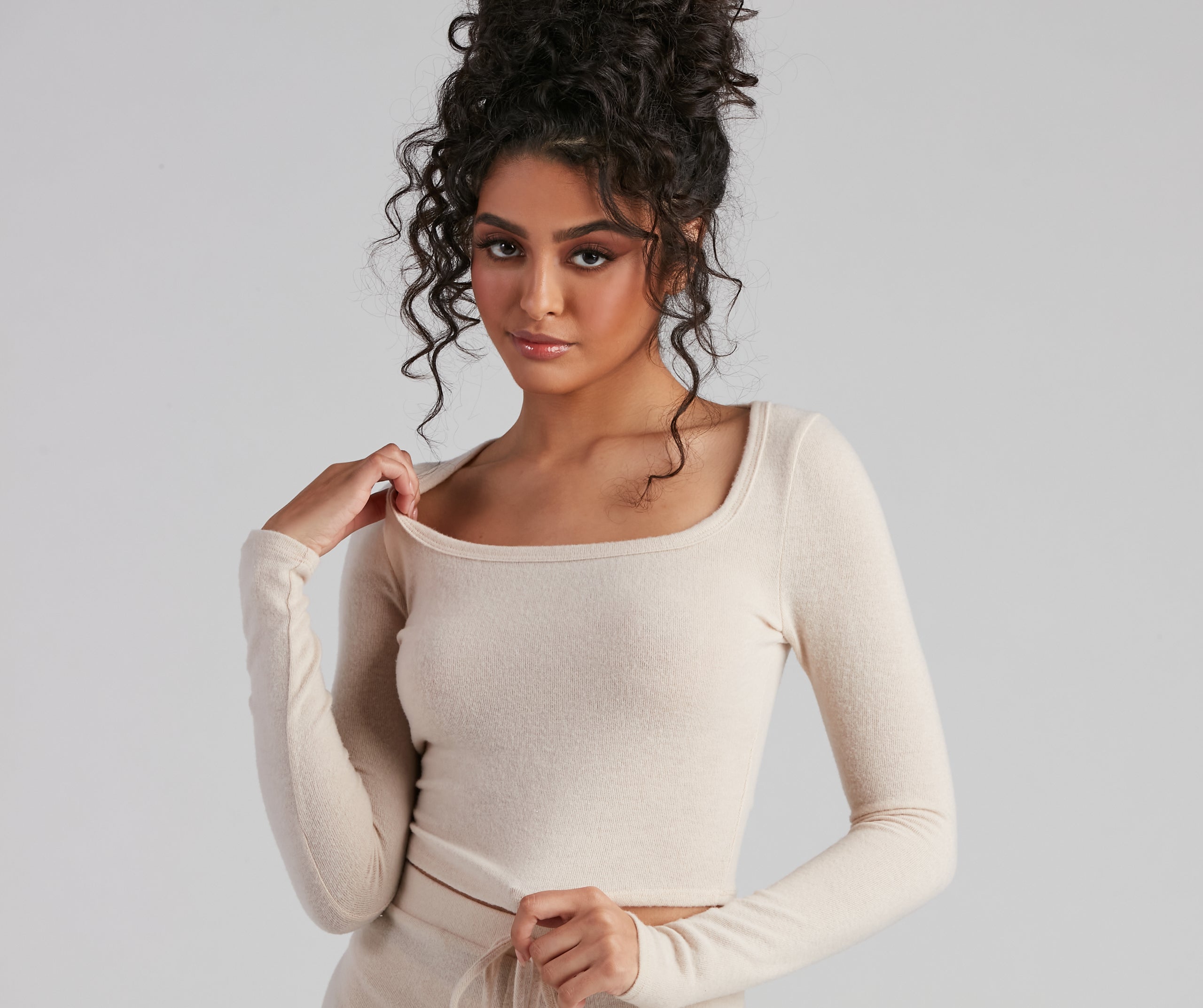 Cozy Ticket Brushed Knit Pajama Top - Image 3