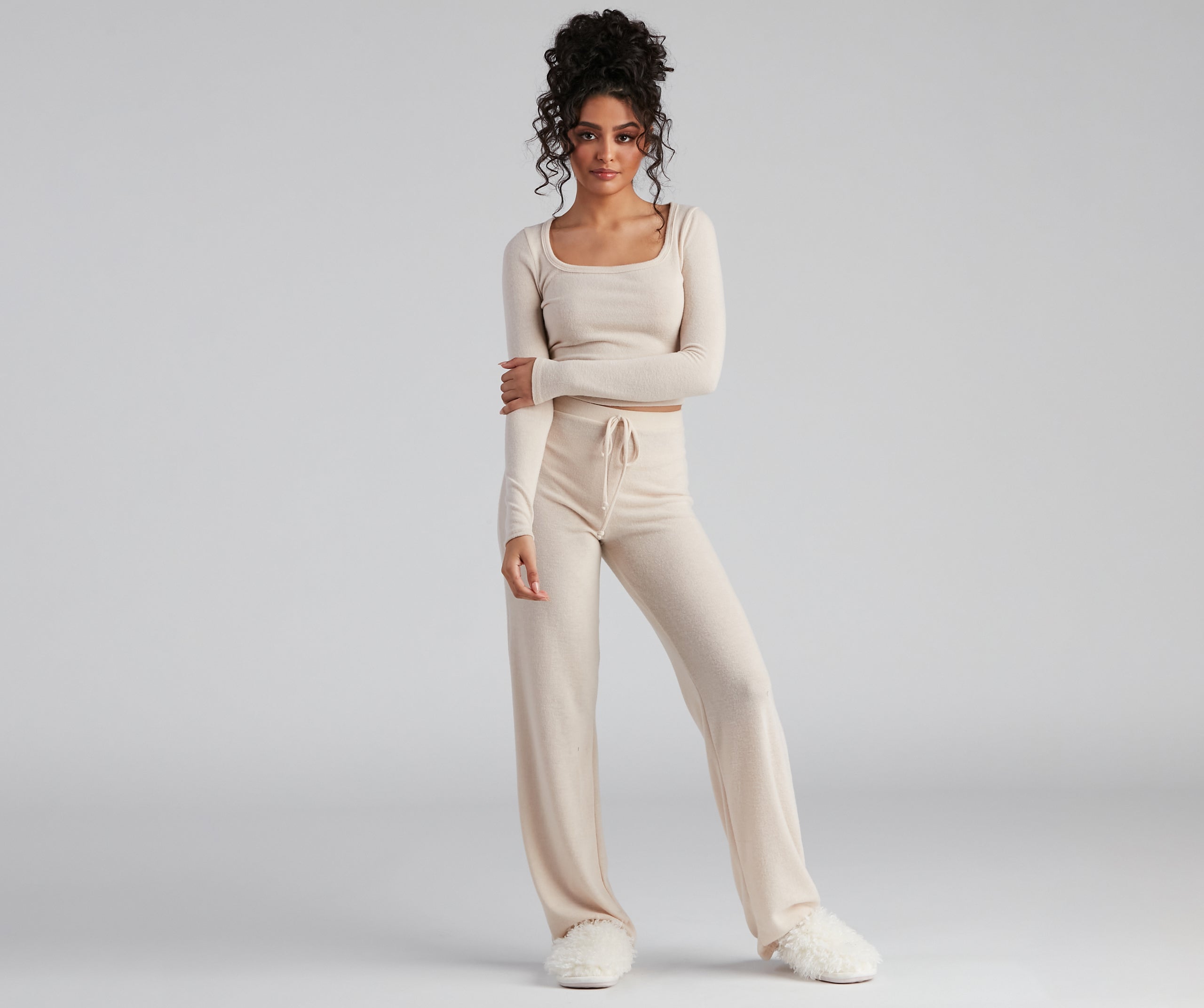 Cozy Ticket Brushed Knit Pajama Top - Image 4