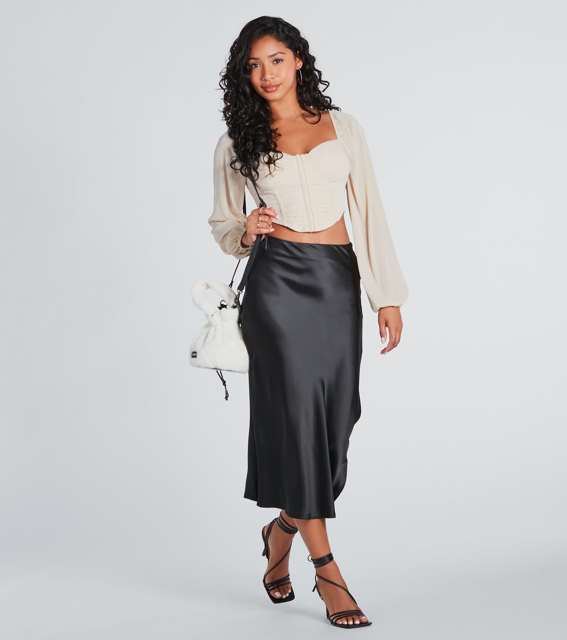 Take Me Uptown Faux Fur Bucket Bag - Image 2