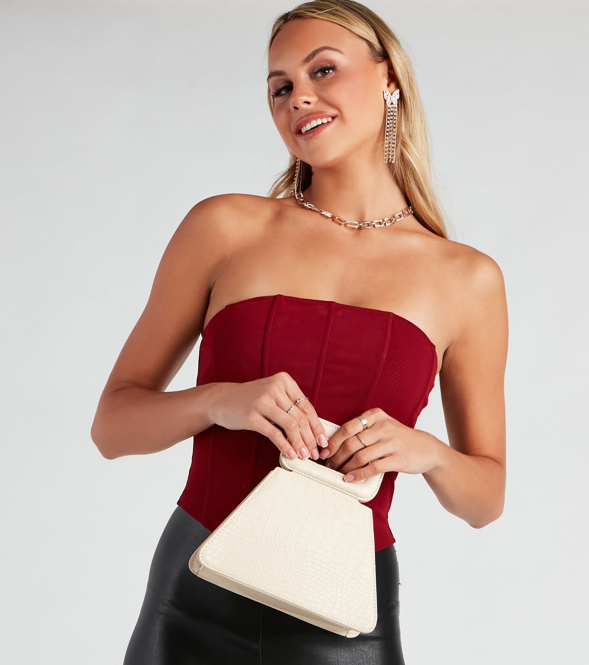 Trendy Status Croc-Embossed Handbag - Image 2