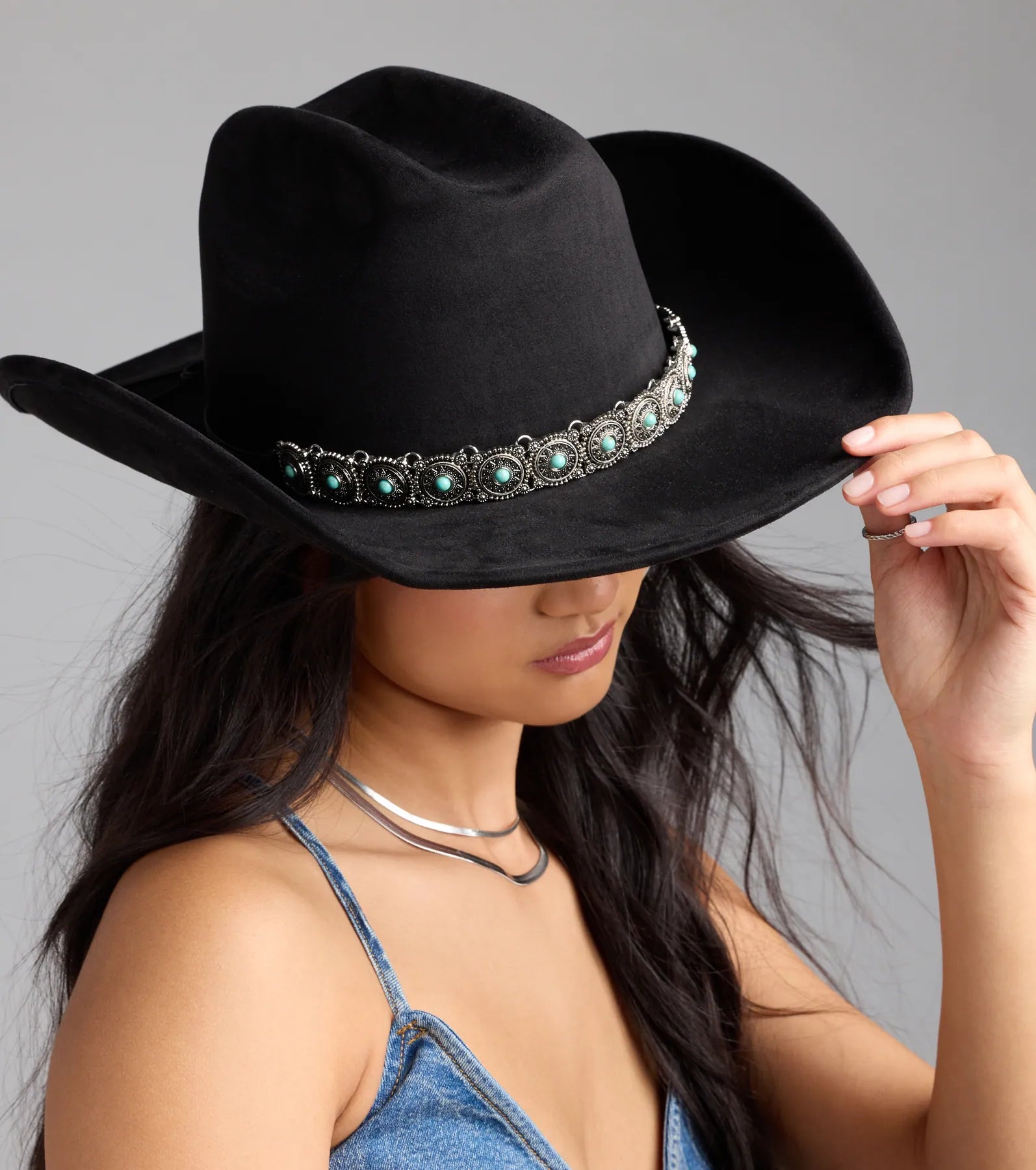 Western Babe Faux Suede Cowboy Hat - Image 4
