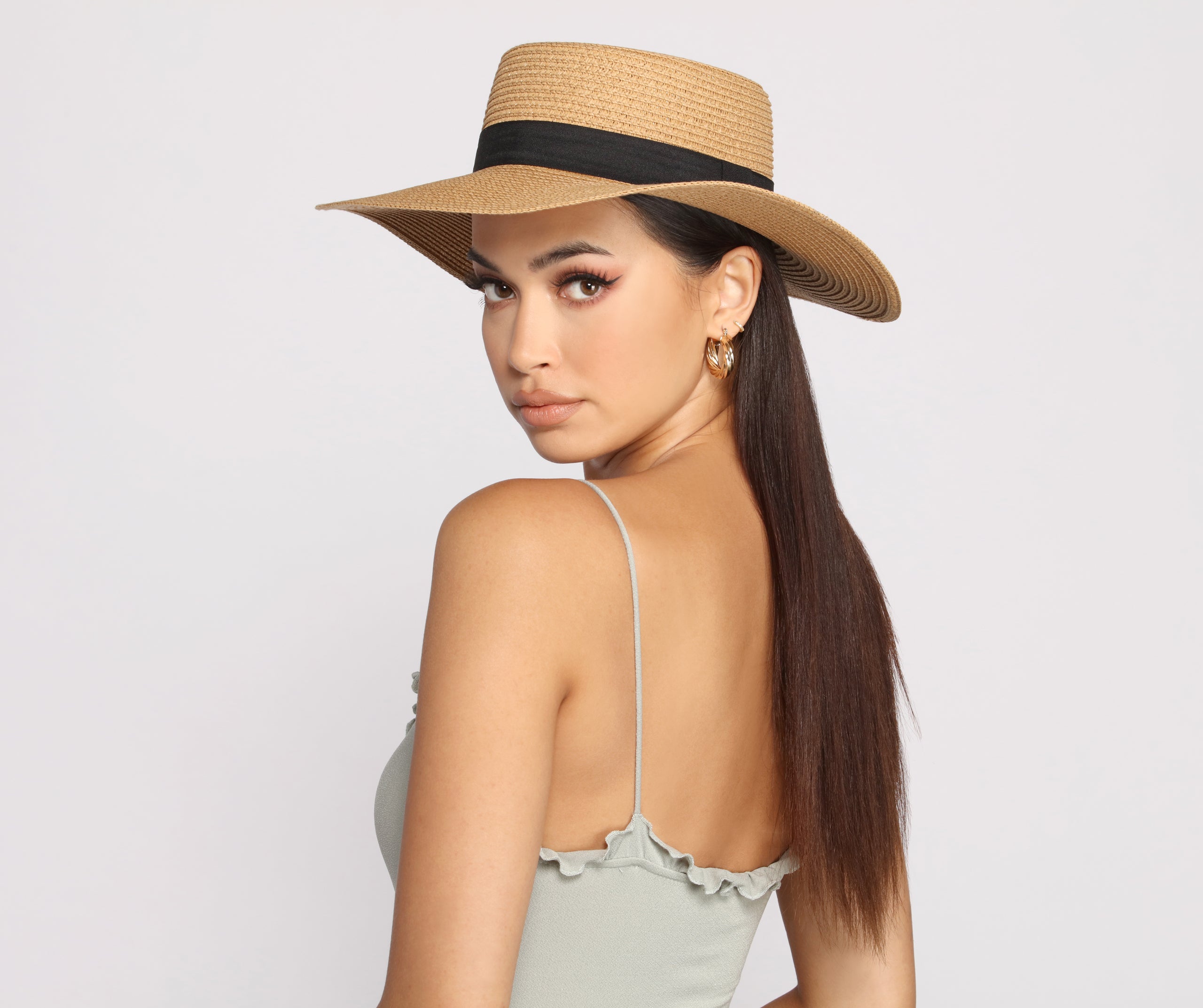 On That Basic Vibe Straw Boater Hat - Image 2