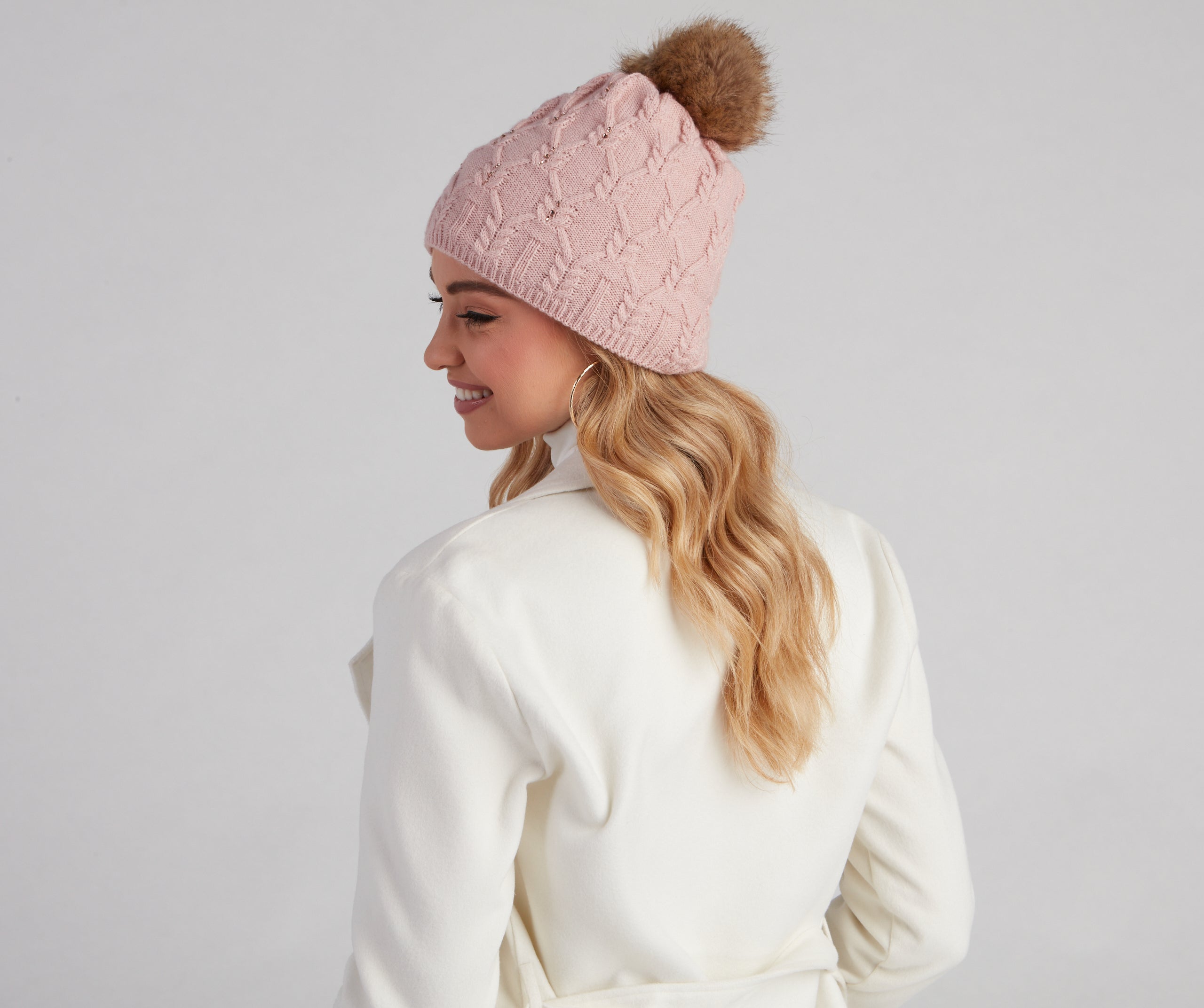 All the Blitz Rhinestone Knit Beanie - Image 8