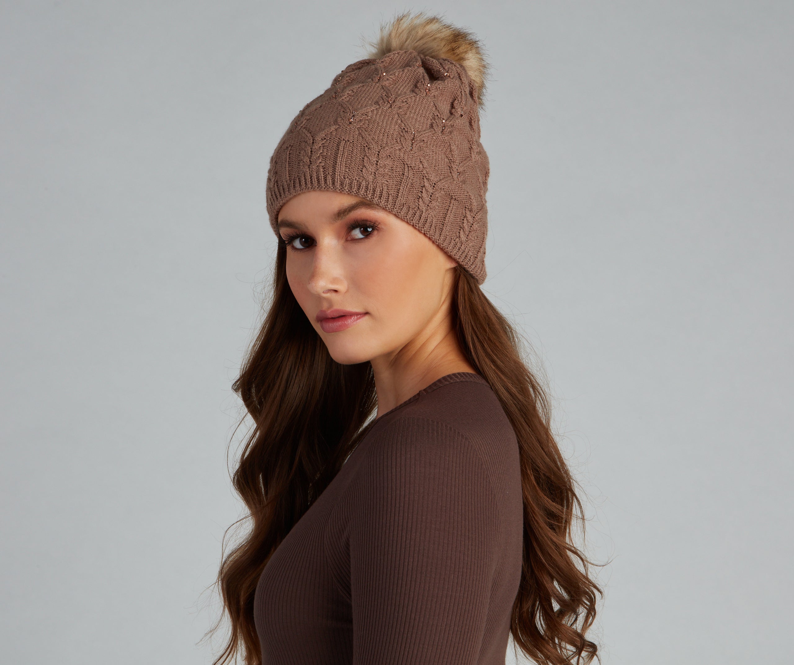 All the Blitz Rhinestone Knit Beanie - Image 4
