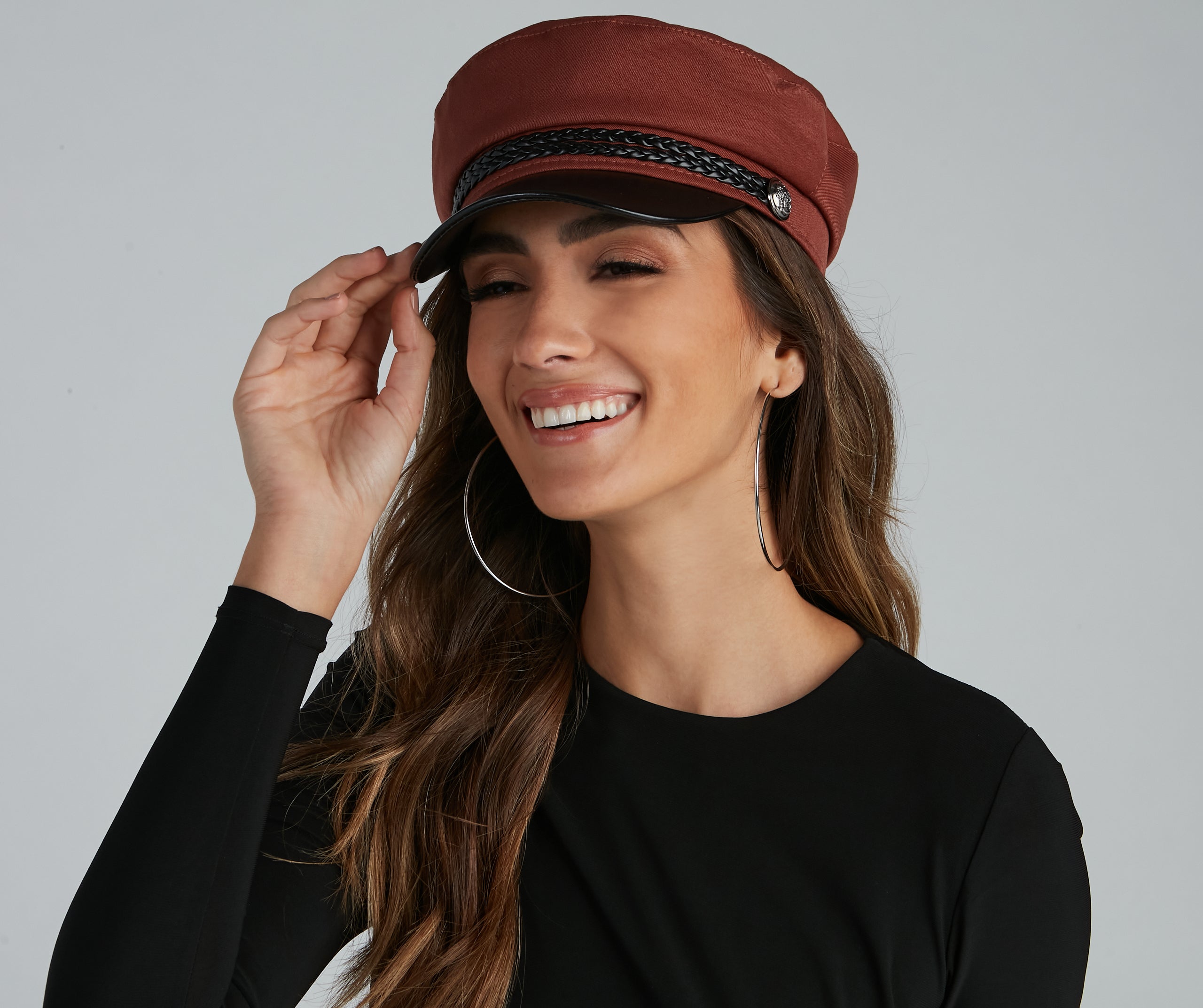 Oh Cabby Days Faux Leather Hat - Image 3