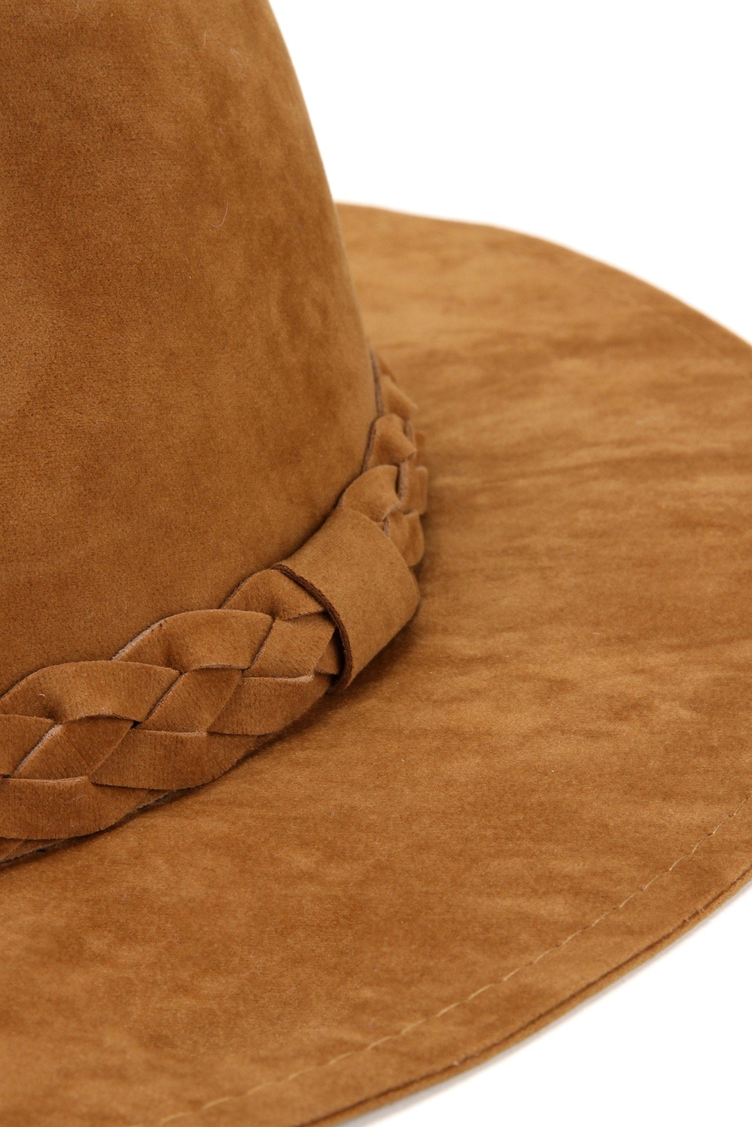 Braided Faux Suede Panama Hat - Image 10
