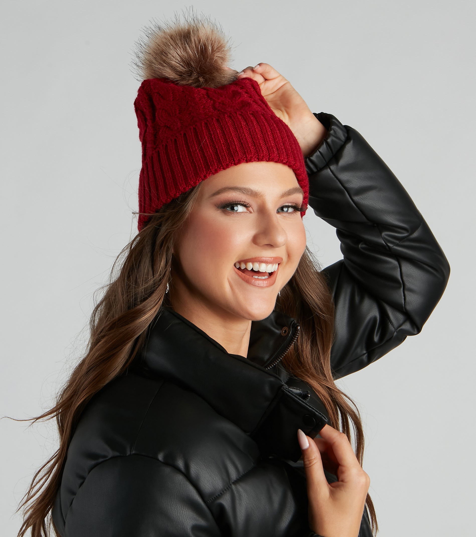Winter Breeze Faux Fur Knit Beanie - Image 5