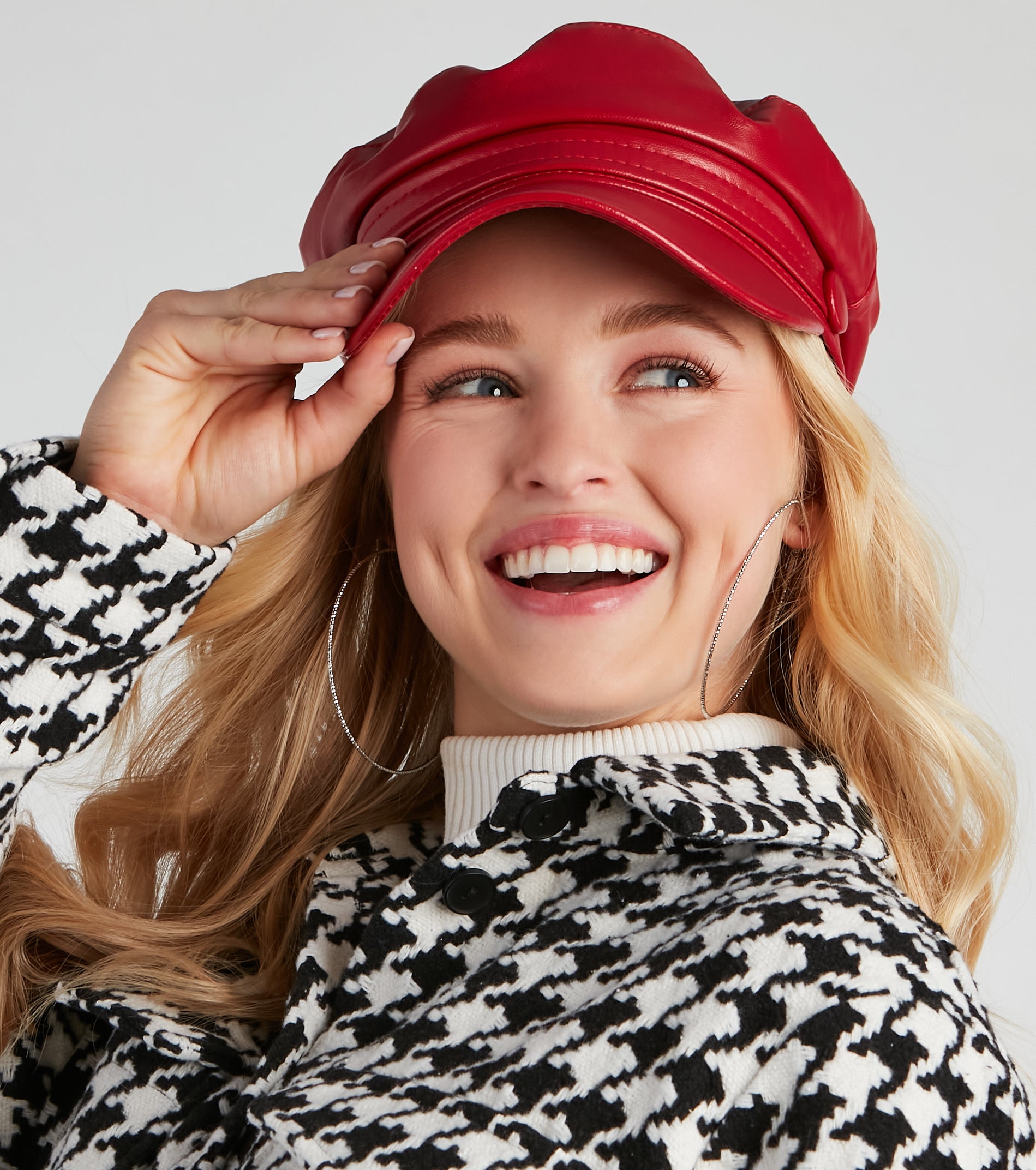 City Nights Faux Leather Cabby Hat - Image 2
