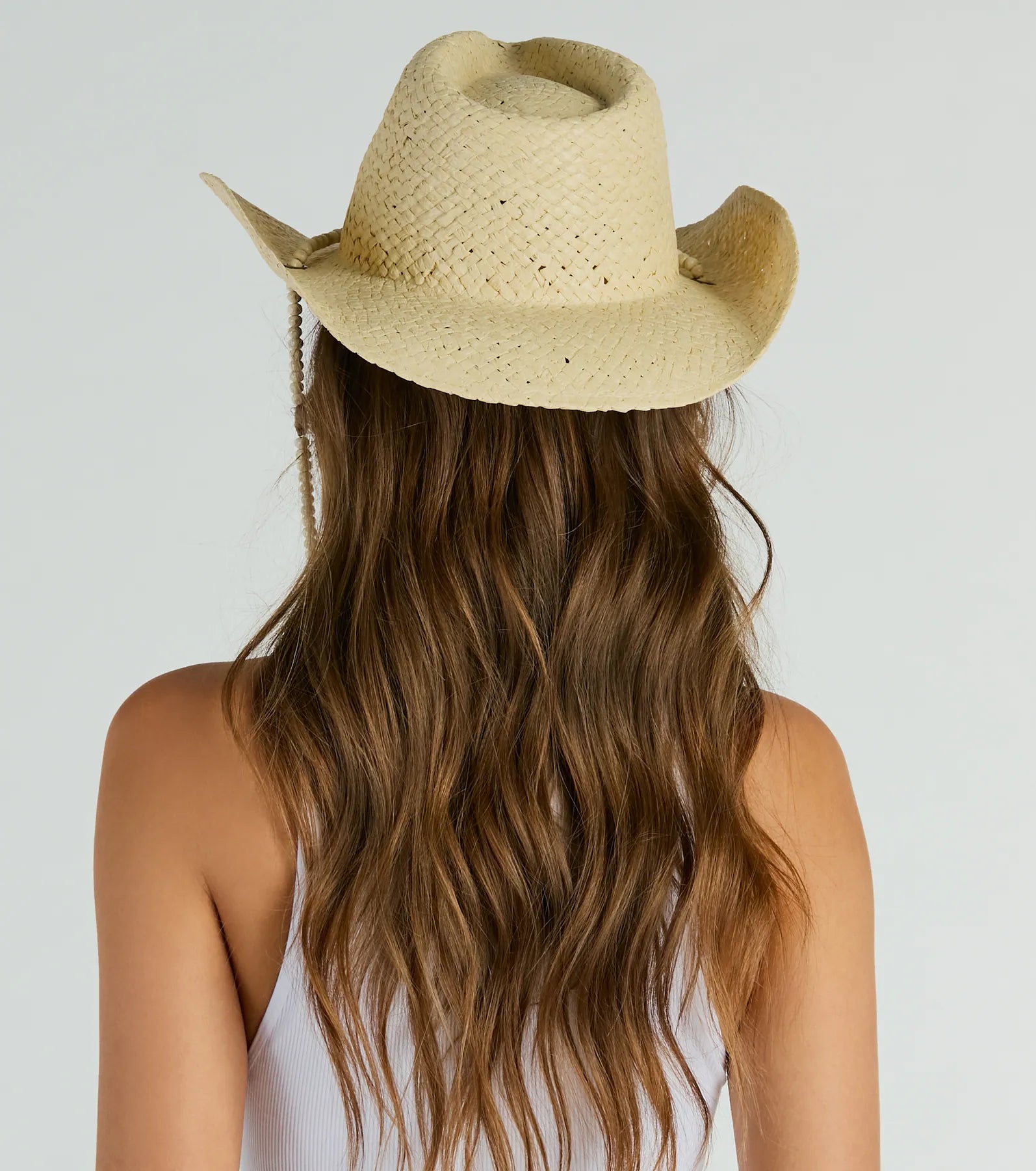 Beachy Shell-Trim Straw Cowboy Hat - Image 2
