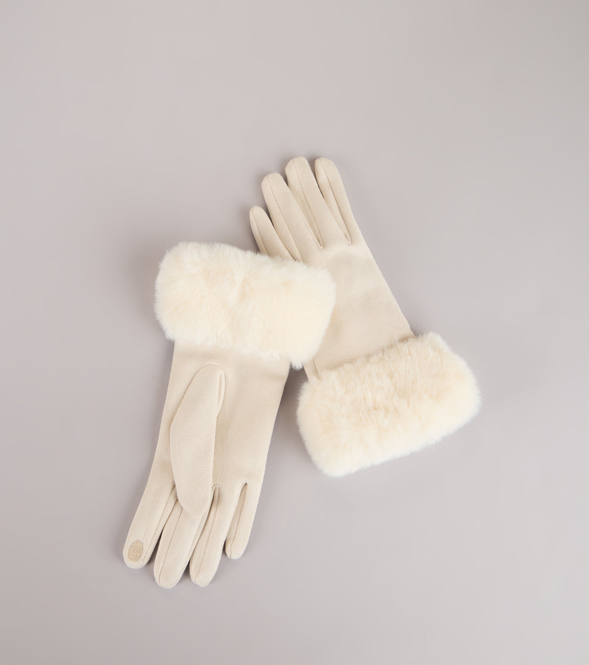 Cold Weather Luxe Faux Fur Trim Gloves - Image 5