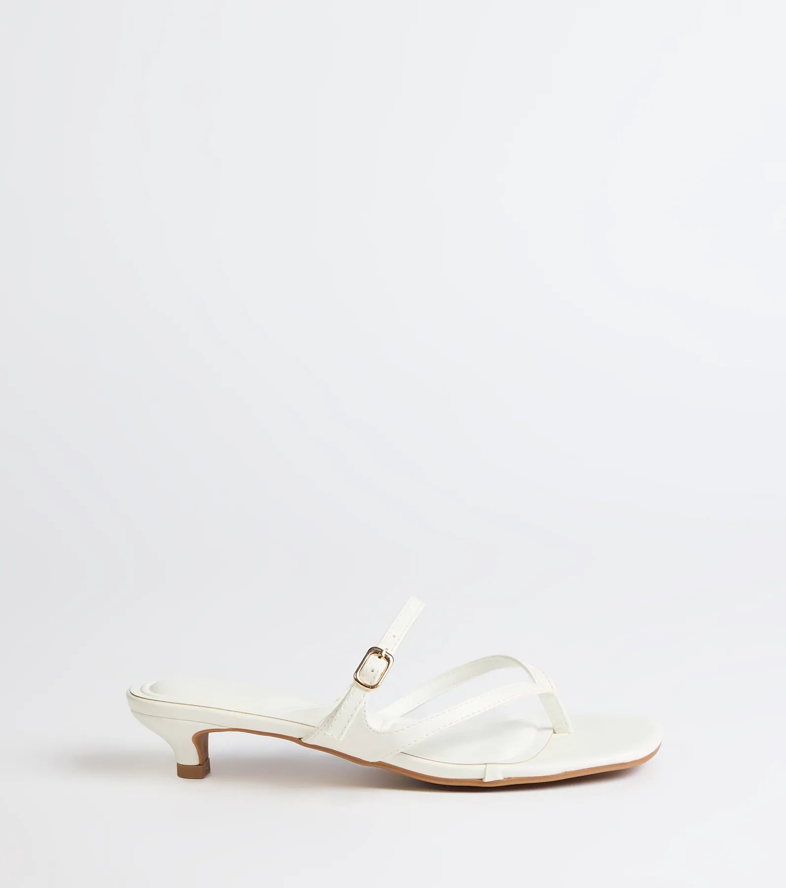 Chic Trend Thong Strap Kitten Heel Mules - Image 2