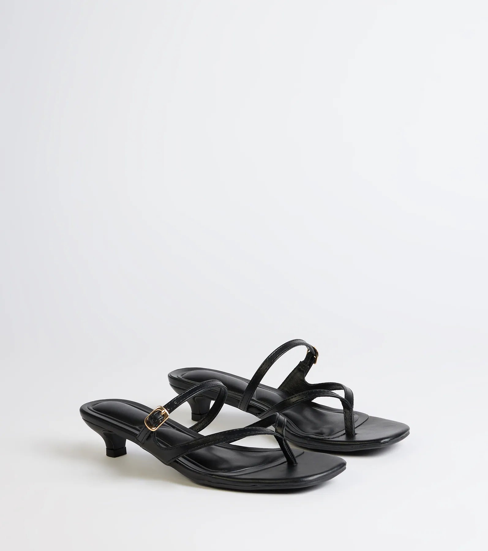 Chic Trend Thong Strap Kitten Heel Mules - Image 5