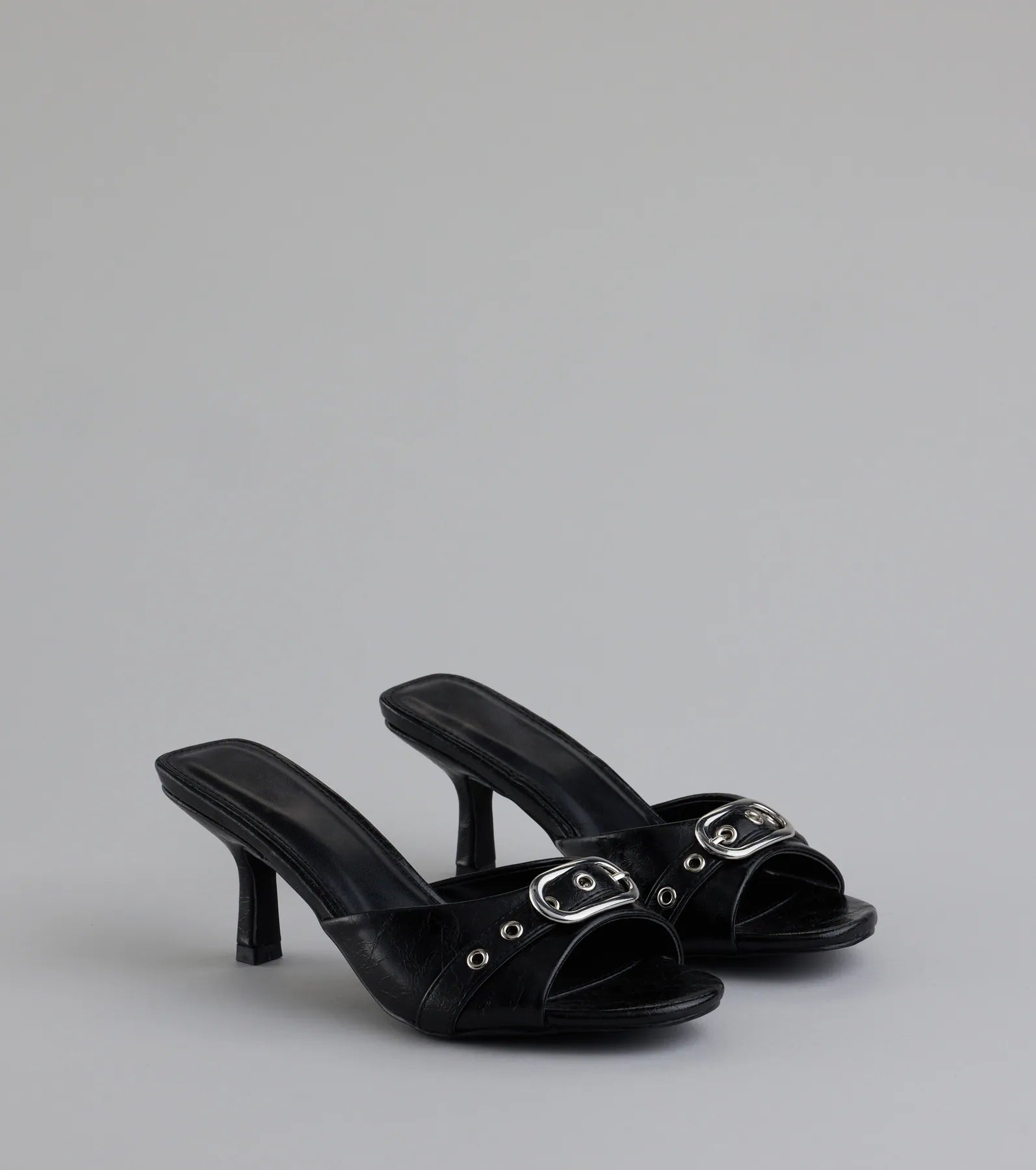 Brunch To Cocktails Buckle Stiletto Mules - Image 5