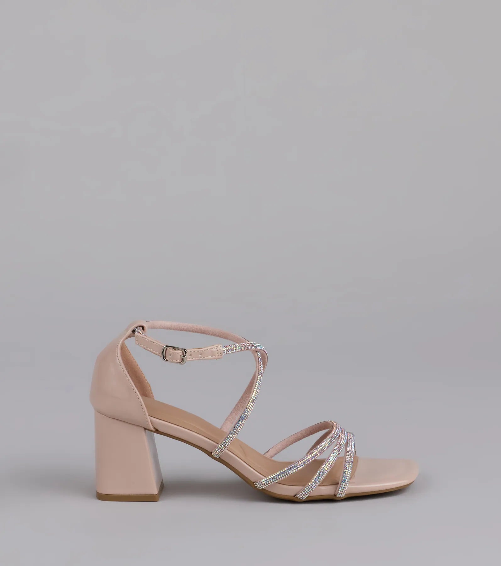 A-List Glam Rhinestone Strappy Block Heels - Image 14