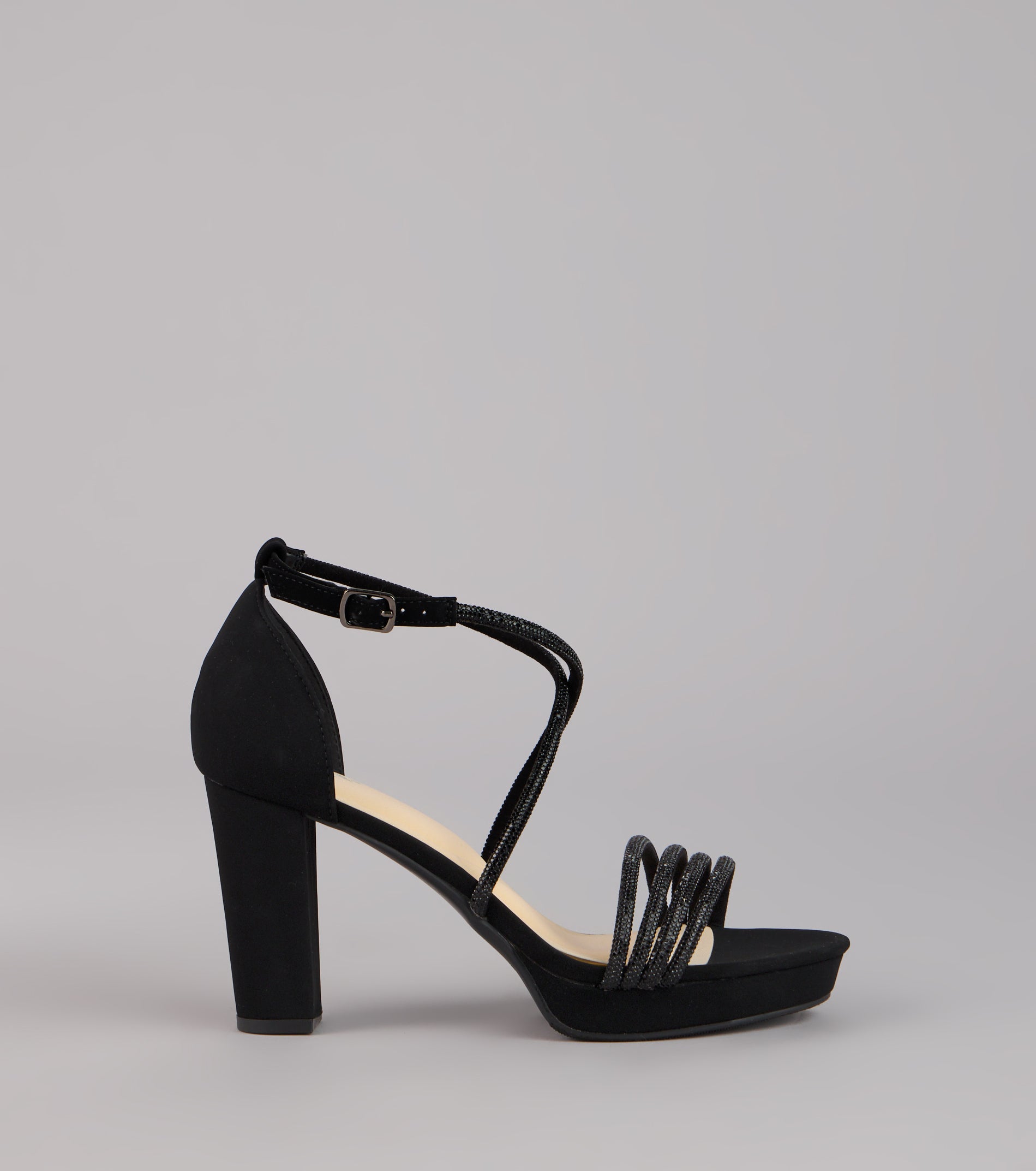 Glow Getter Rhinestone Block Heels - Image 2