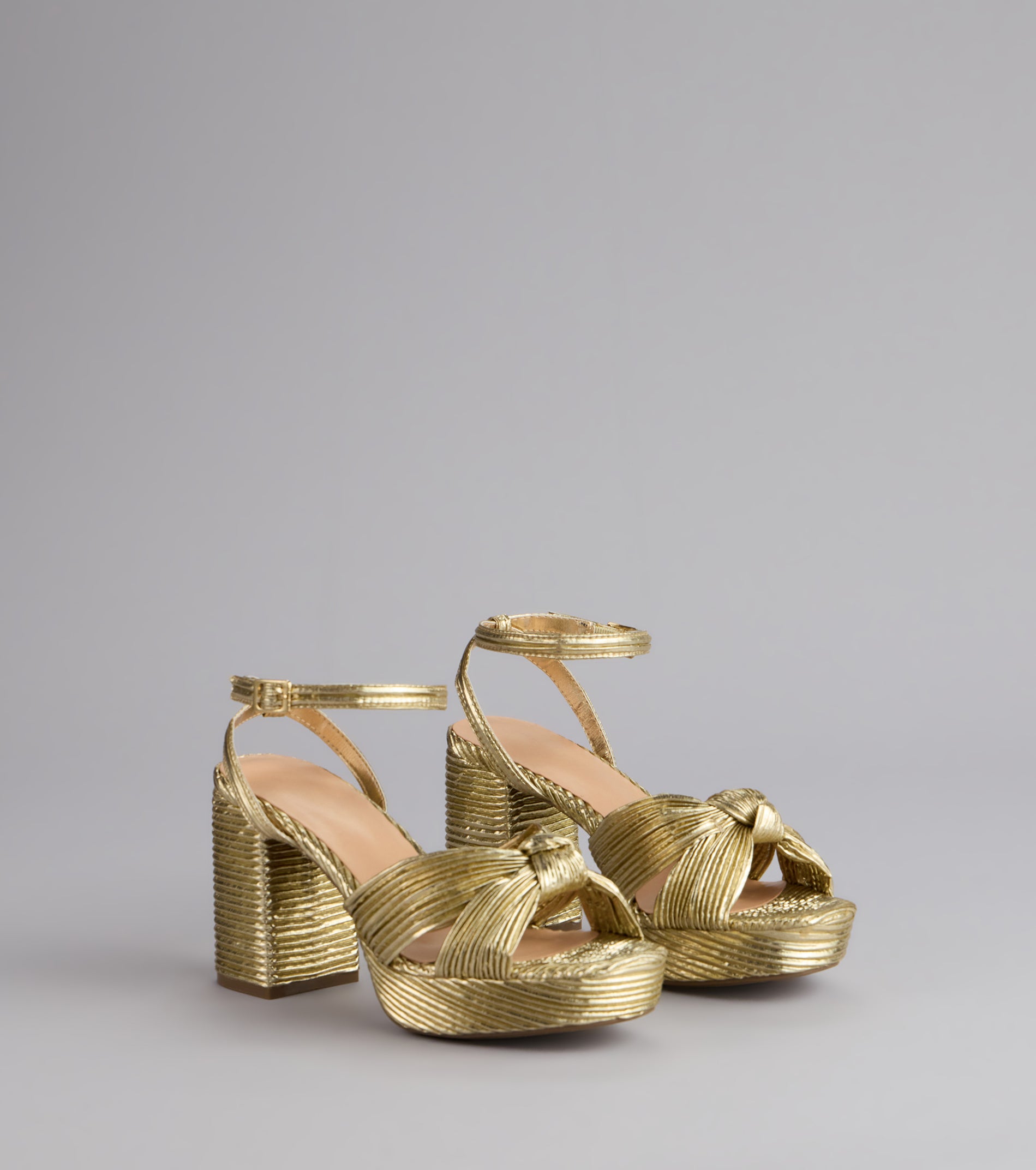 Shimmer Steps Metallic Block Heels - Image 5
