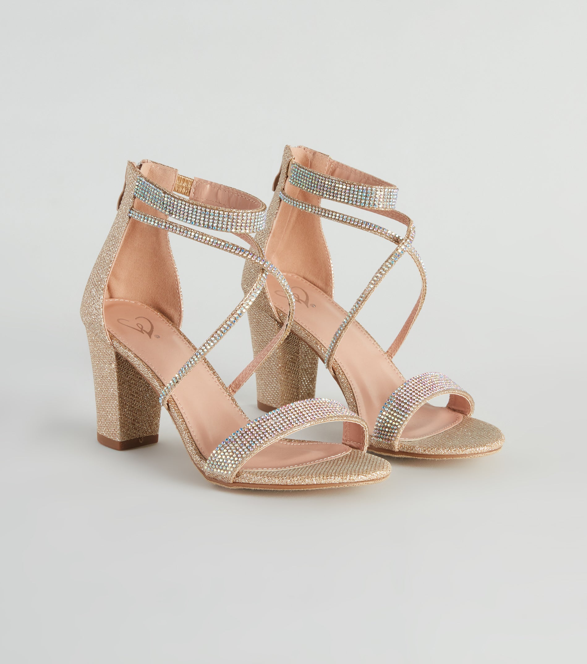 Glitter And Gleam Rhinestone Block Heels - Image 5