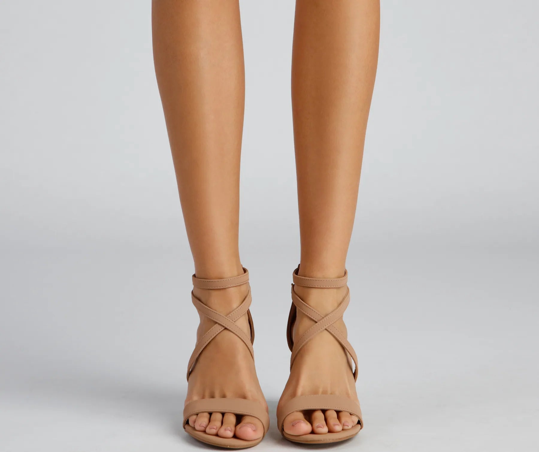 Classy Steps Nubuck Criss-Cross Heels - Image 6