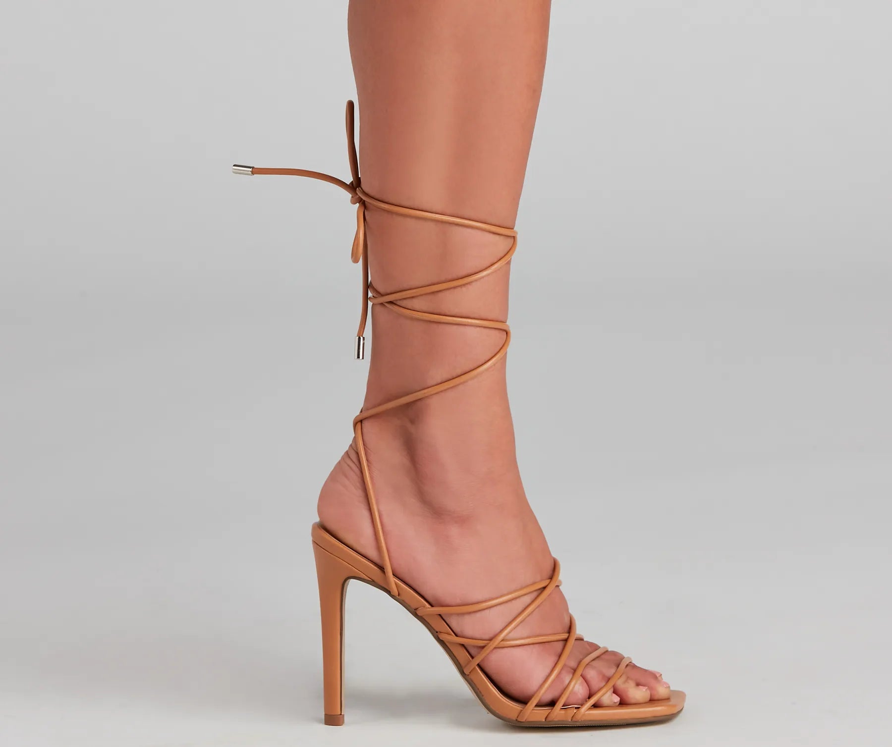 Attitude PU Lace-Up Stiletto Heels - Image 4