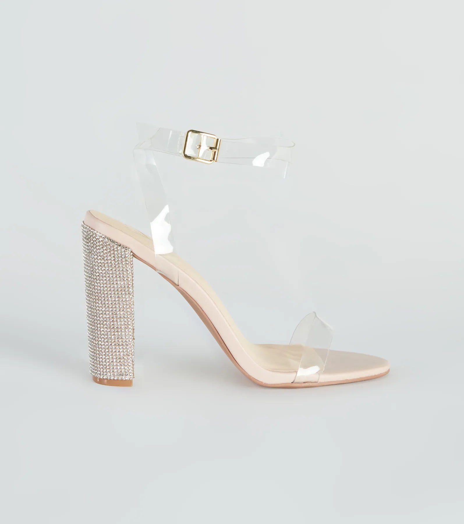 On The Scene Rhinestone Block Heels - Image 2