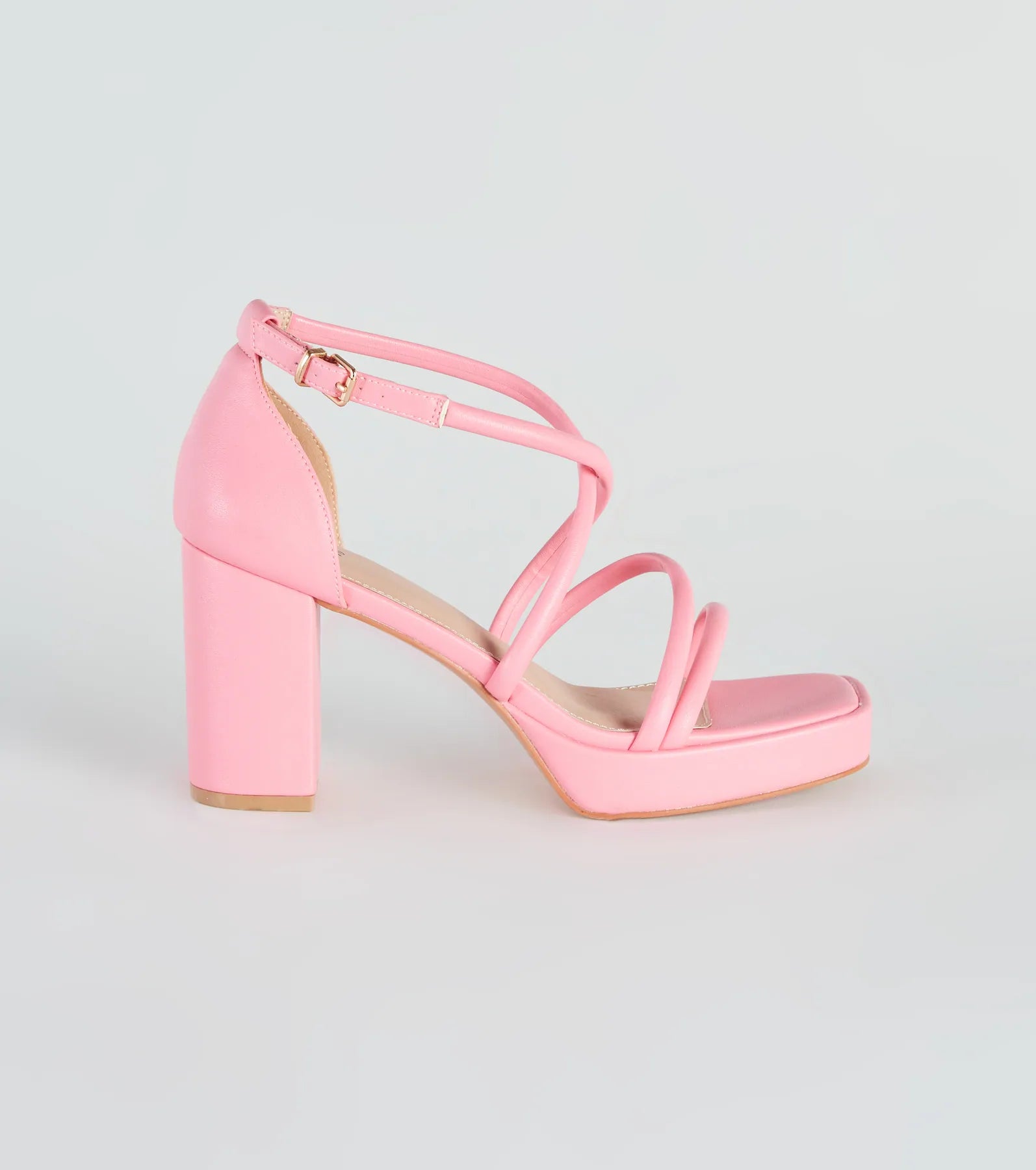 All Crossed Up Strappy Block Heels - Image 2