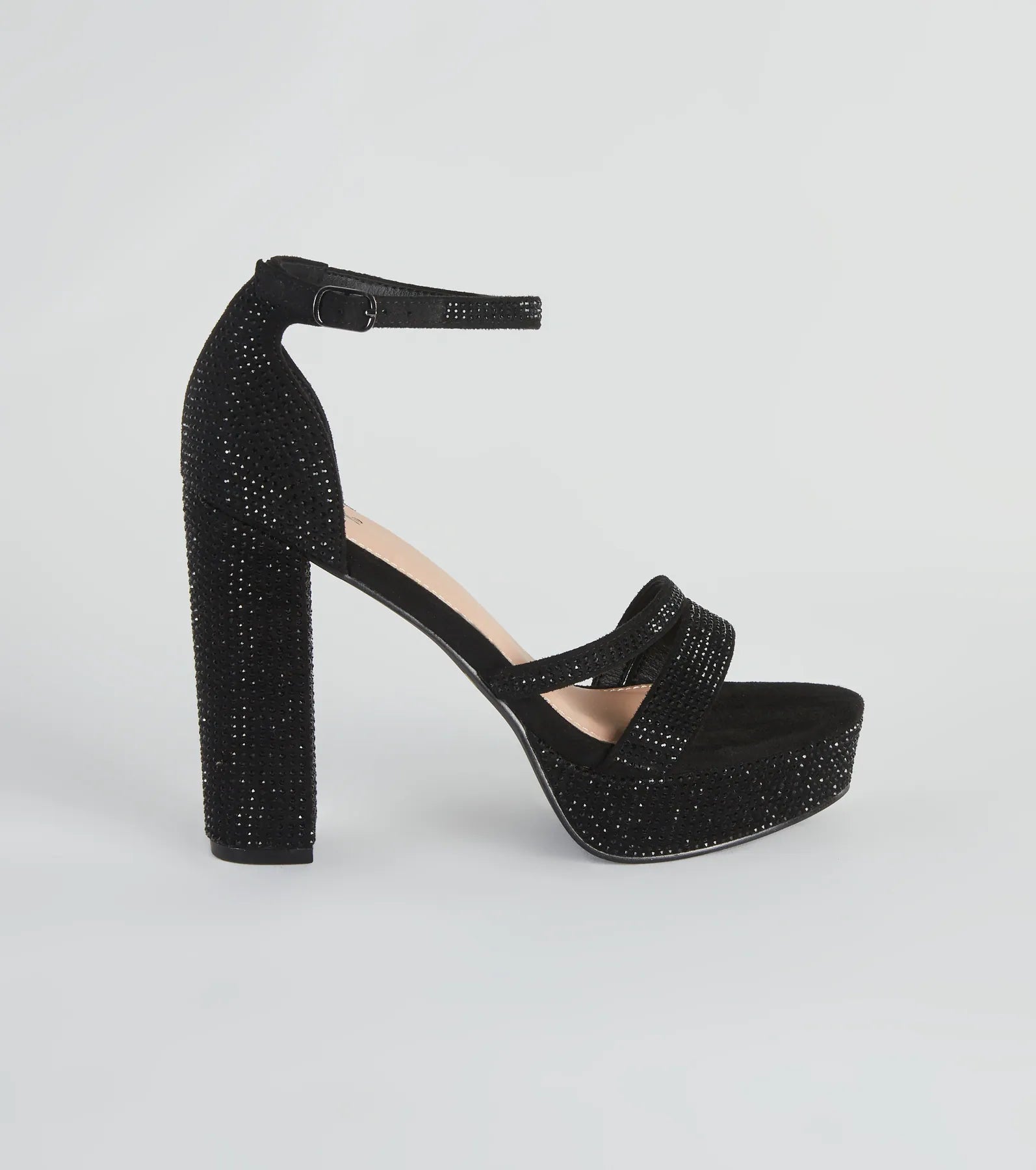 Glitzy Status Rhinestone Platform Heels - Image 2