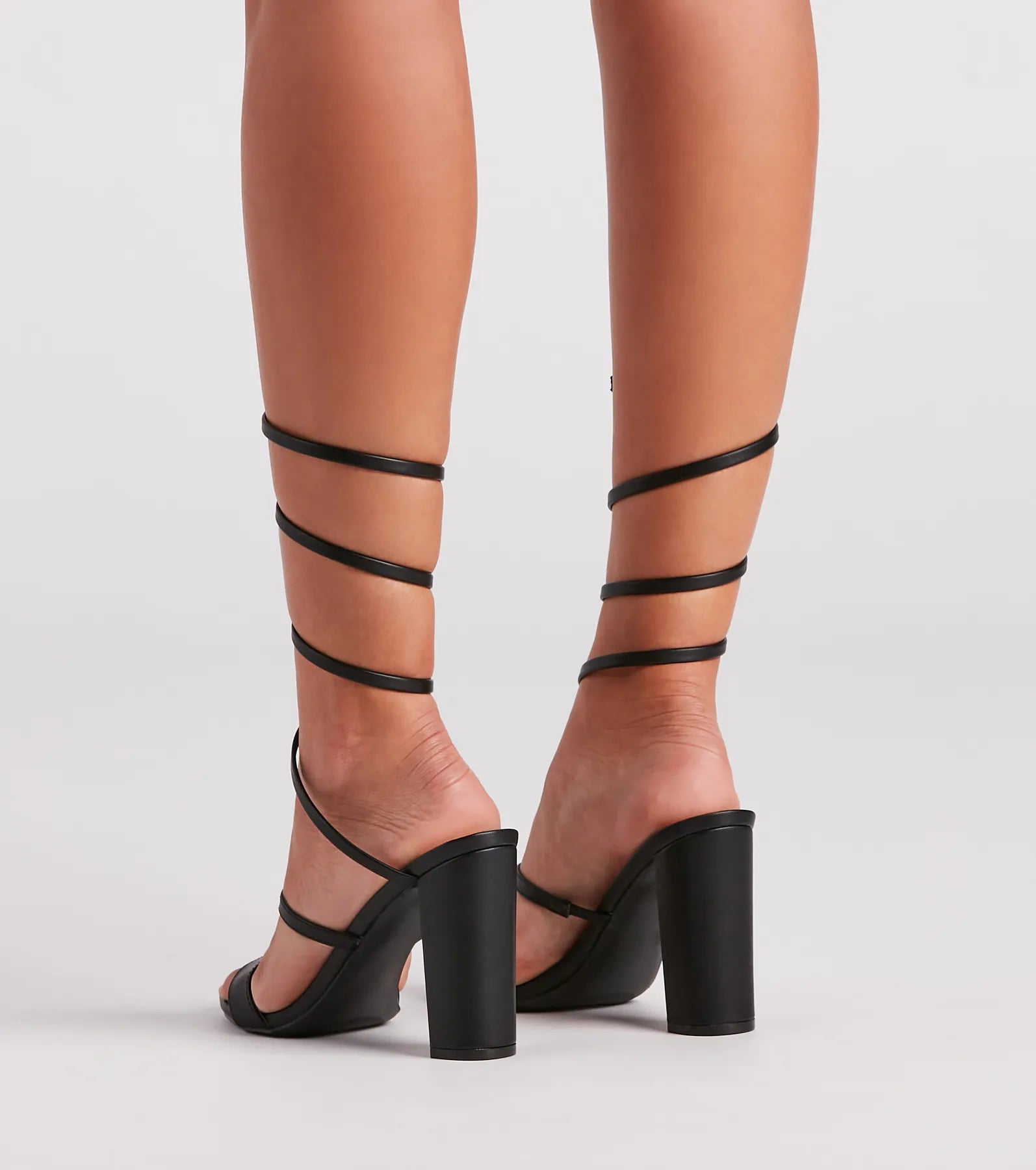 Turn It Up Spiral Strap Block Heels - Image 12