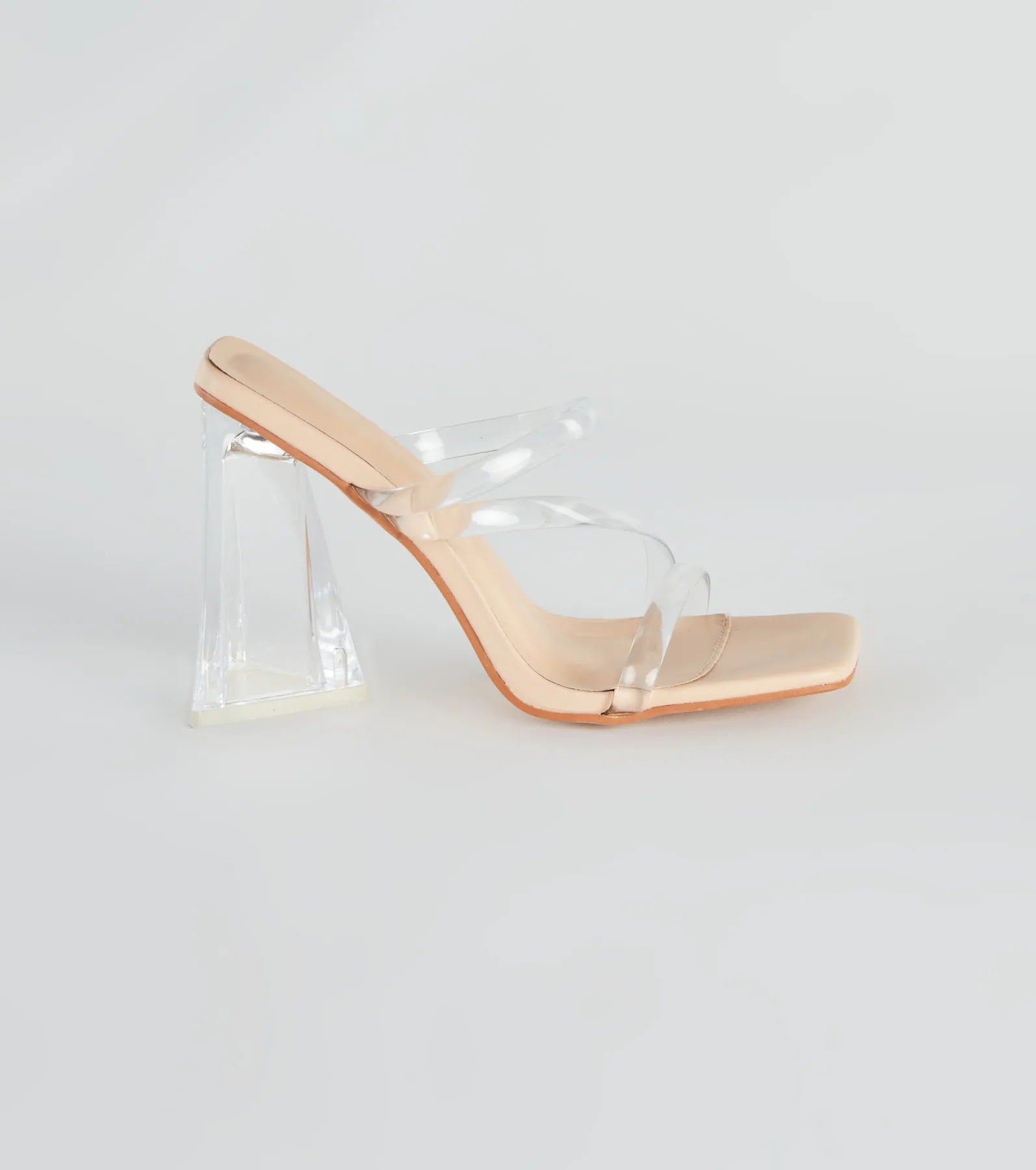 Stay Clear PVC Strappy Lucite Block Heels - Image 2