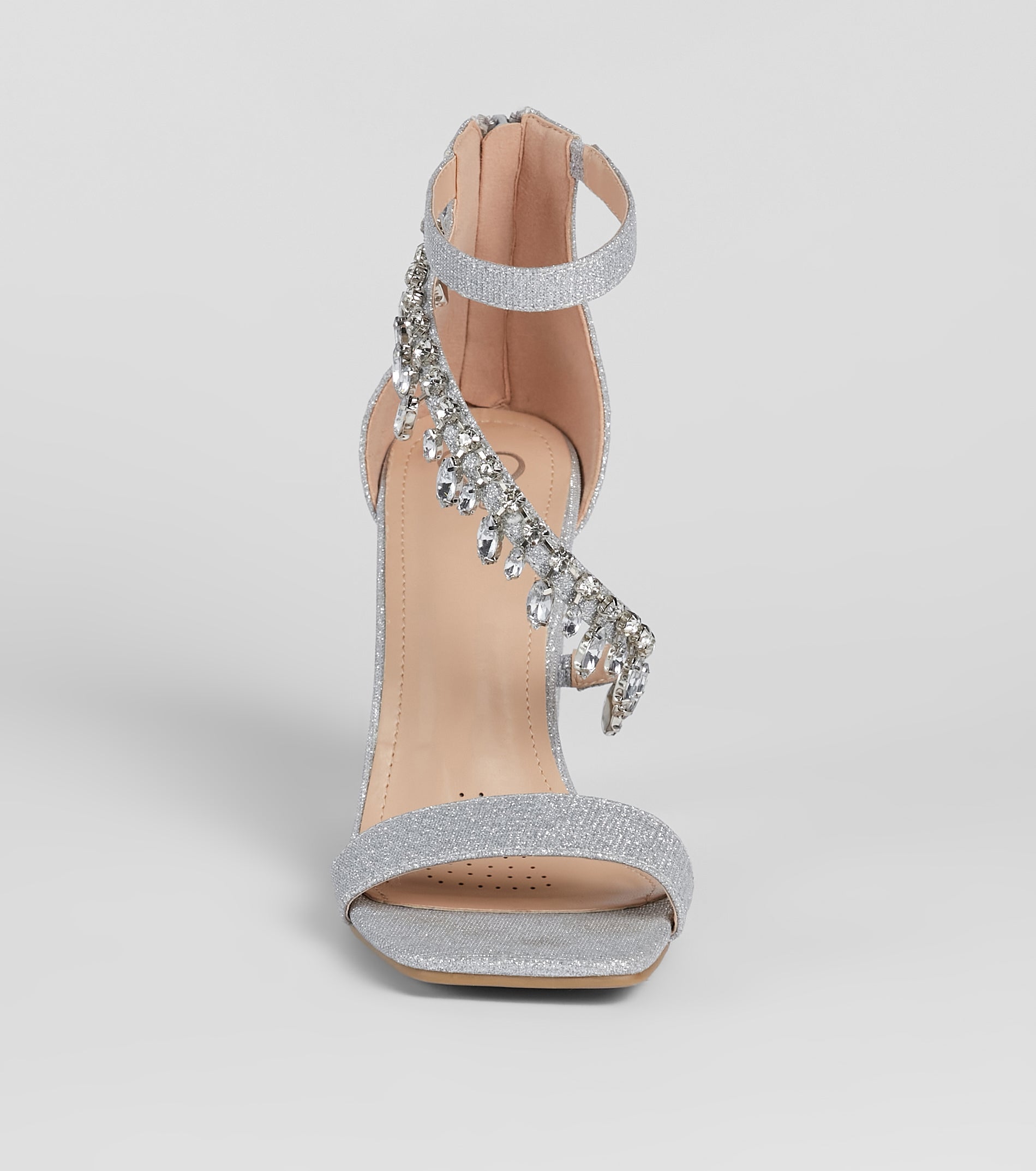A Moment Of Luxe Rhinestone Trim Block Heels - Image 3