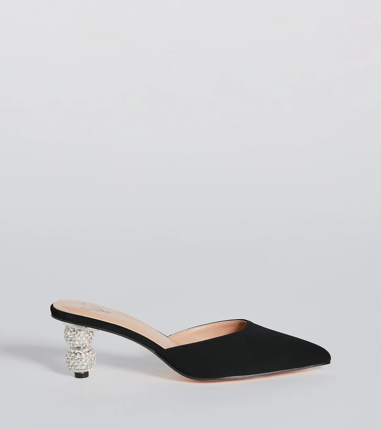 Elevated Elegance Rhinestone Heel Mules - Image 2