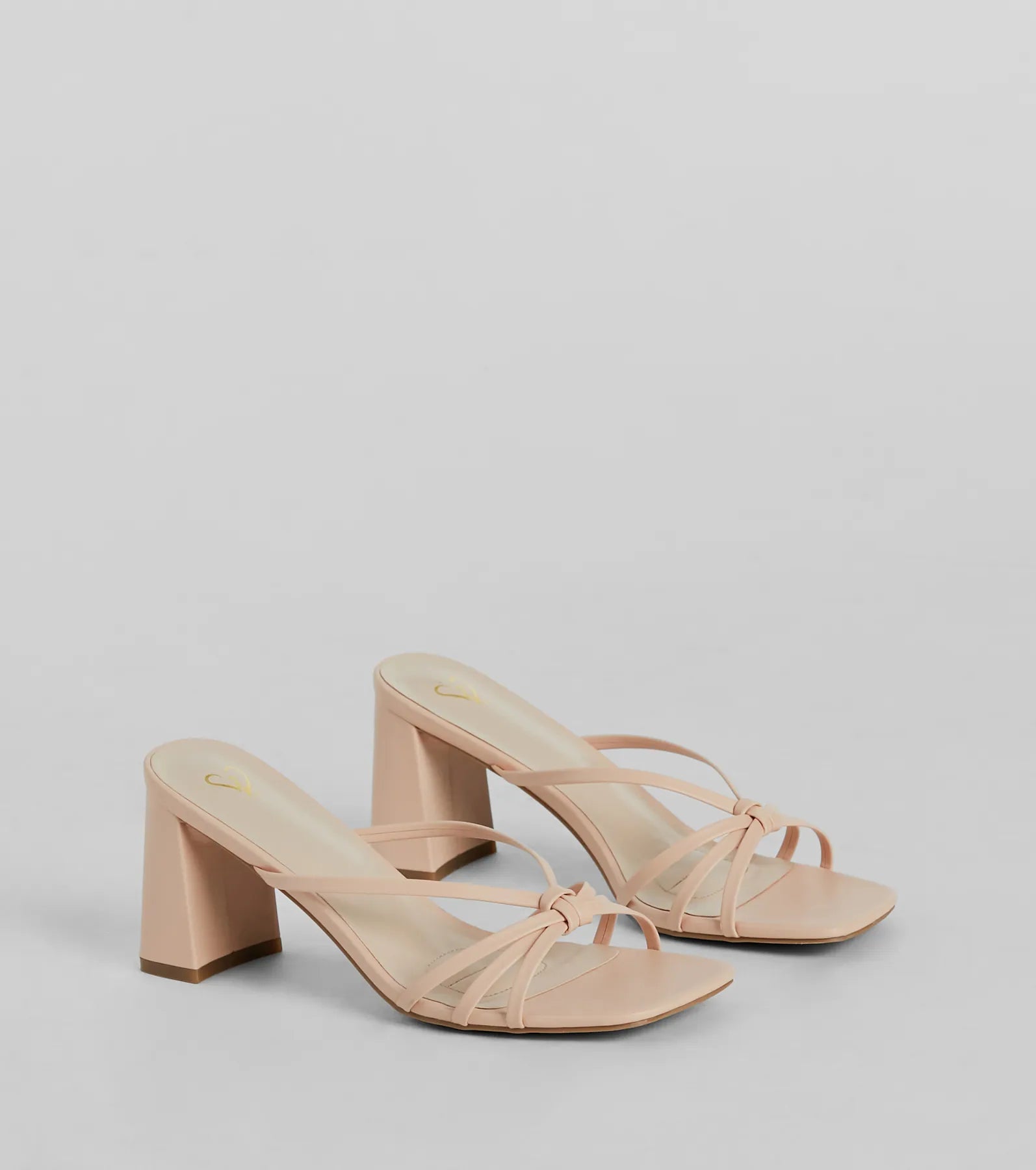 Chic Mood Strappy Faux Leather Block Heel Mules - Image 5