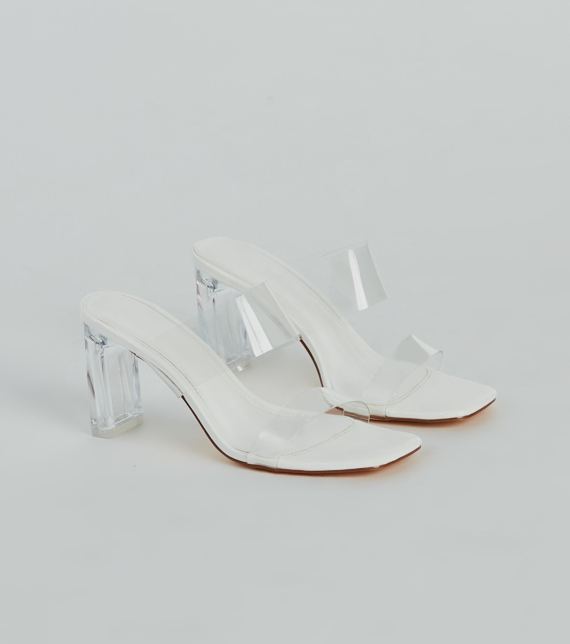 Style So Clear Strap Metallic Block Heel Mules - Image 5