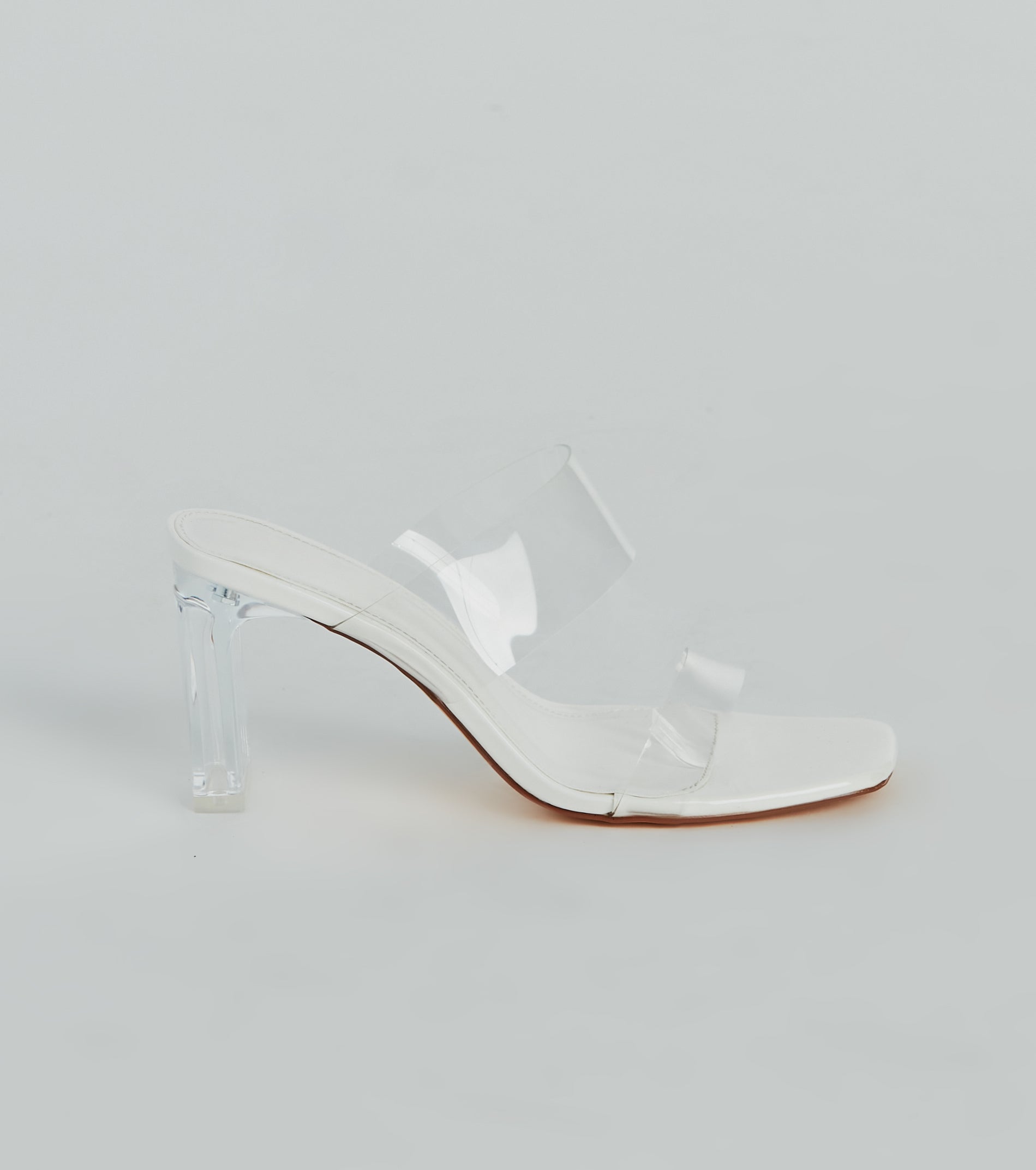Style So Clear Strap Metallic Block Heel Mules - Image 6