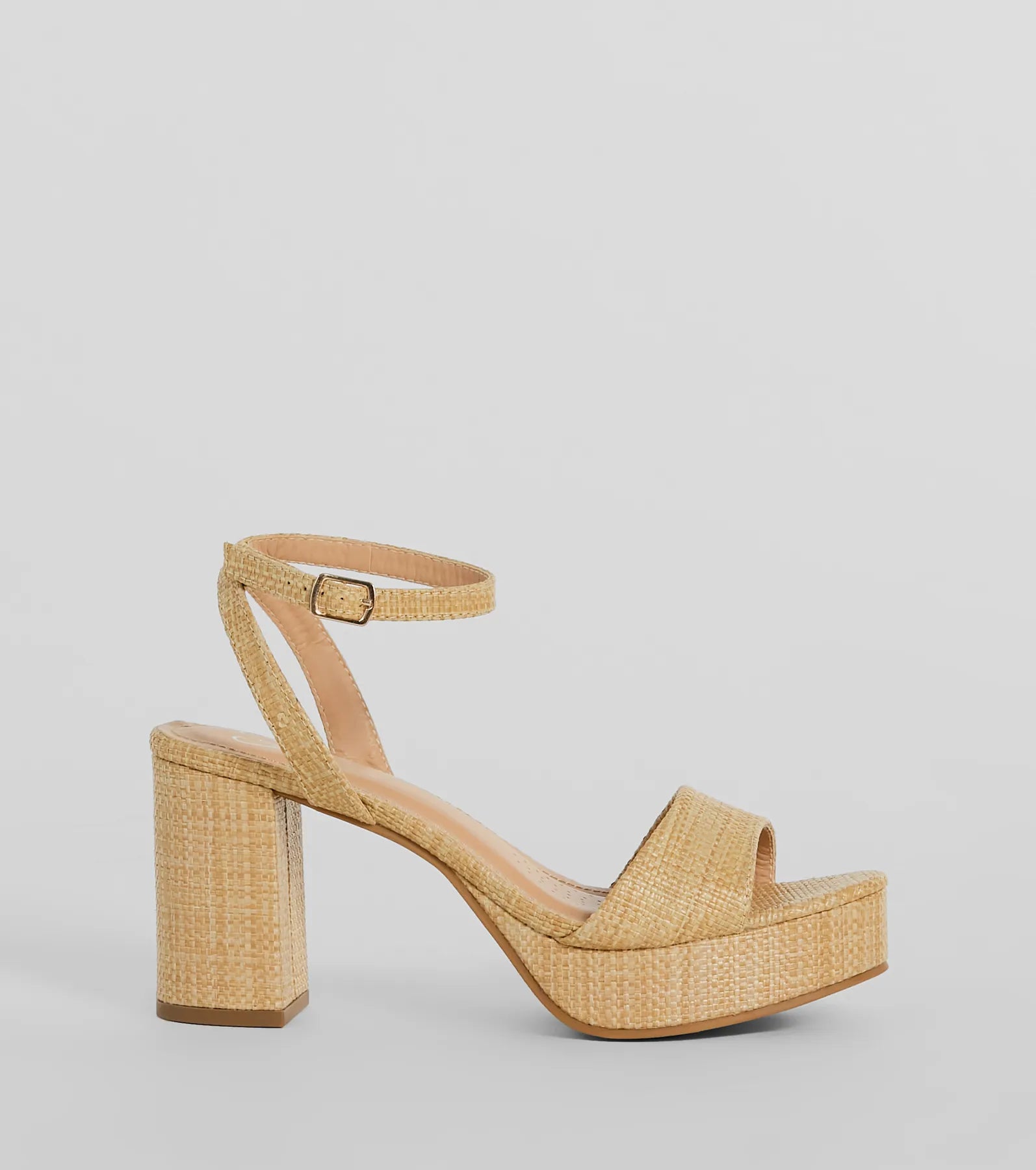 Boho Chic Straw Platform Block Heels - Image 2