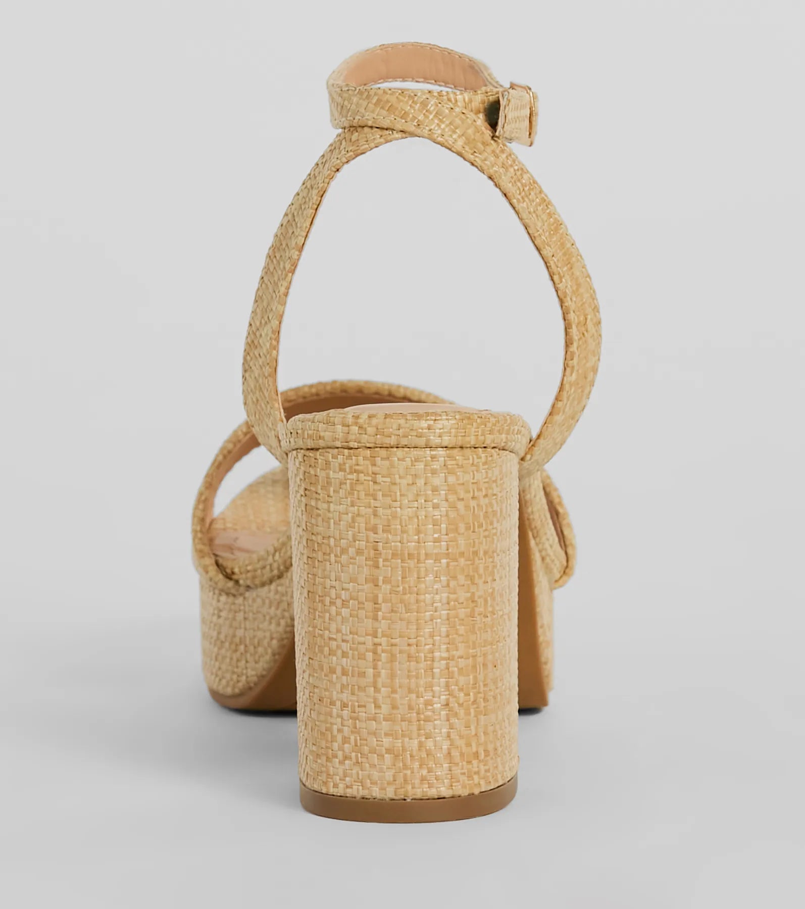 Boho Chic Straw Platform Block Heels - Image 4