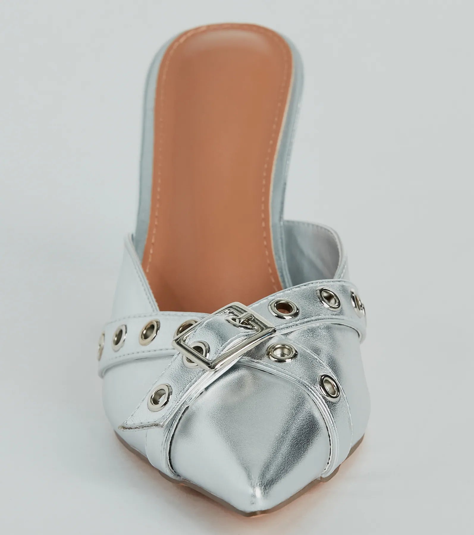 Fabulous Sheen Metallic Strappy Stiletto Mules - Image 3
