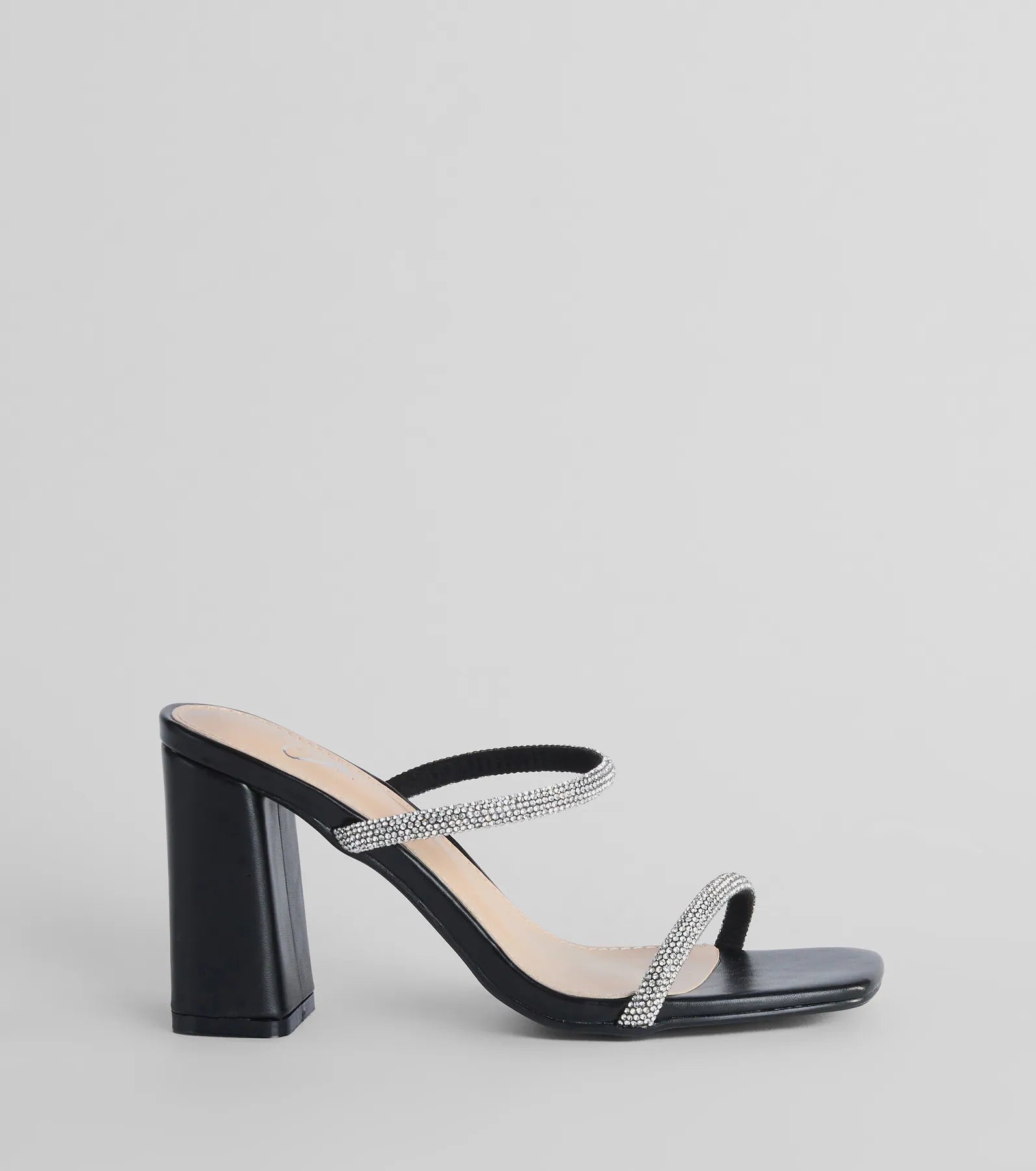 Sparkly Staple Rhinestone Mules - Image 2