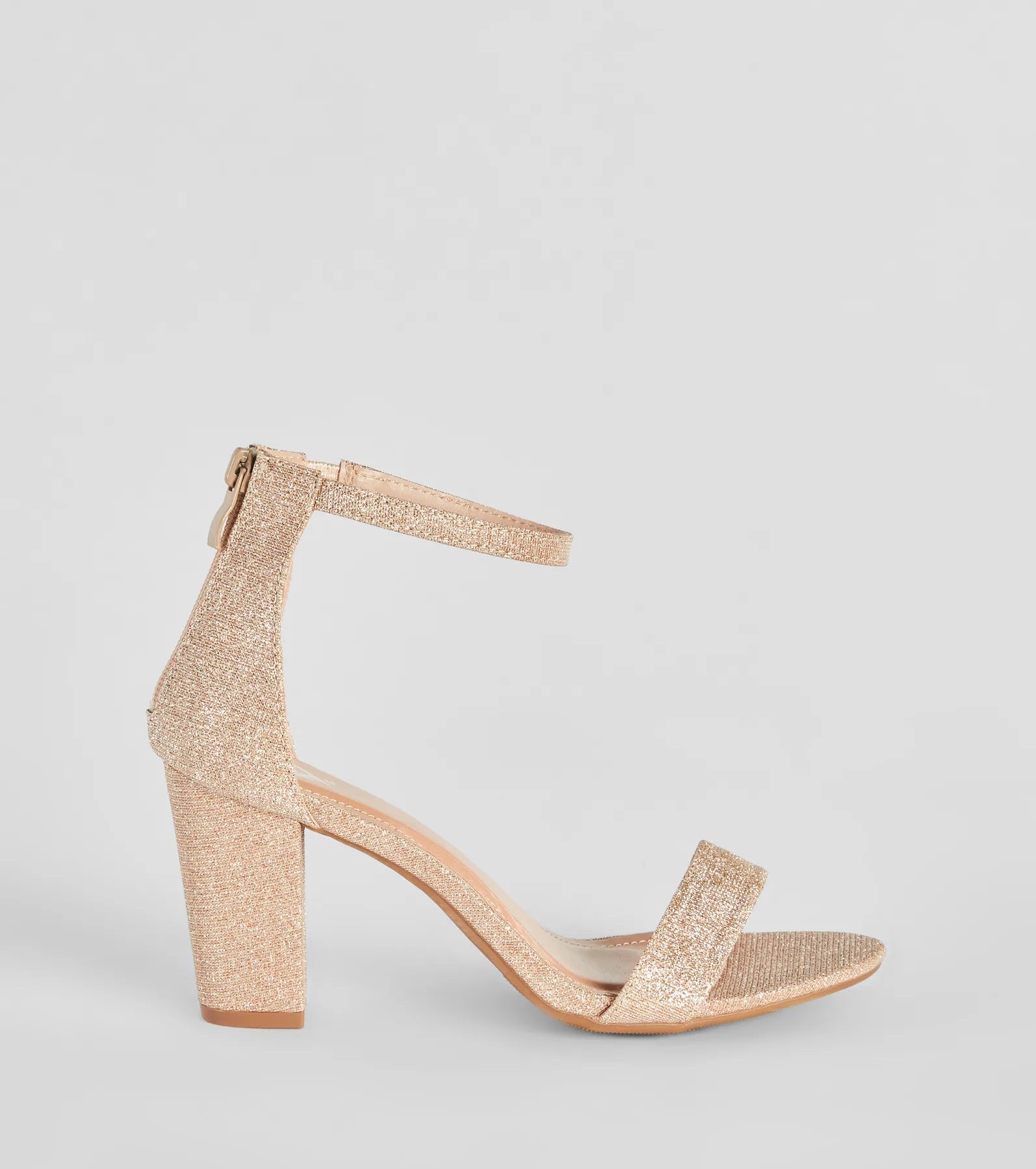 Sparkle Step Glitter Lurex Block Heels - Image 2