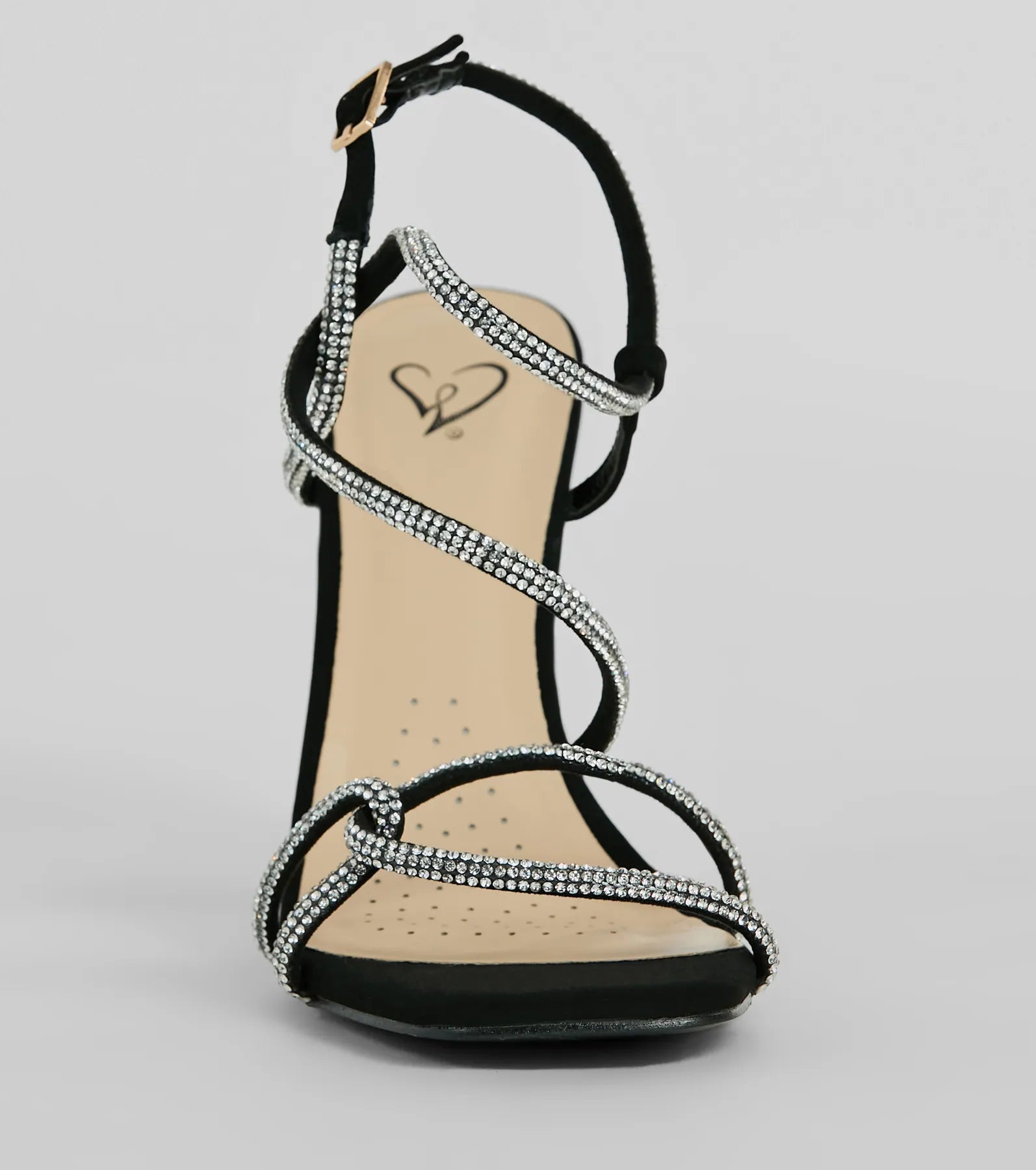 Timeless Glam Rhinestone Nubuck Stiletto Heels - Image 3