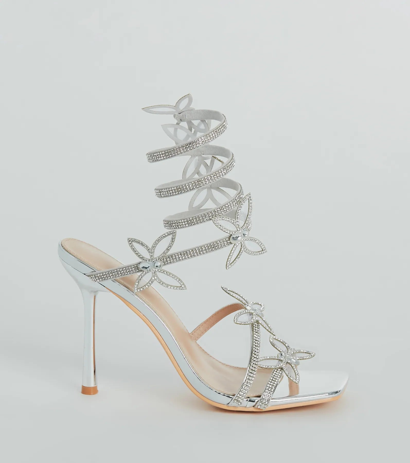 Butterfly Kiss Metallic Stiletto Heels - Image 2