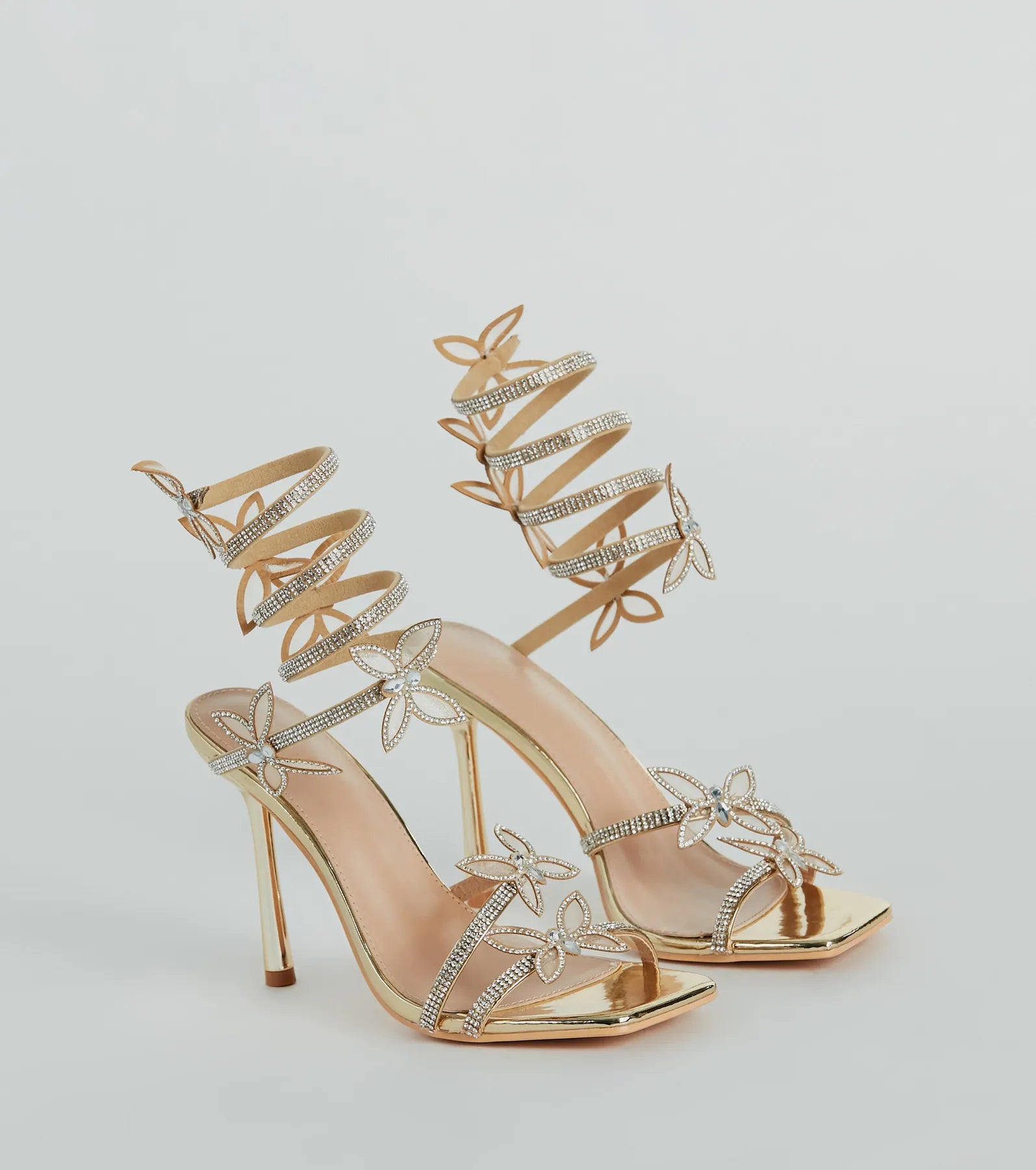 Butterfly Kiss Metallic Stiletto Heels - Image 5