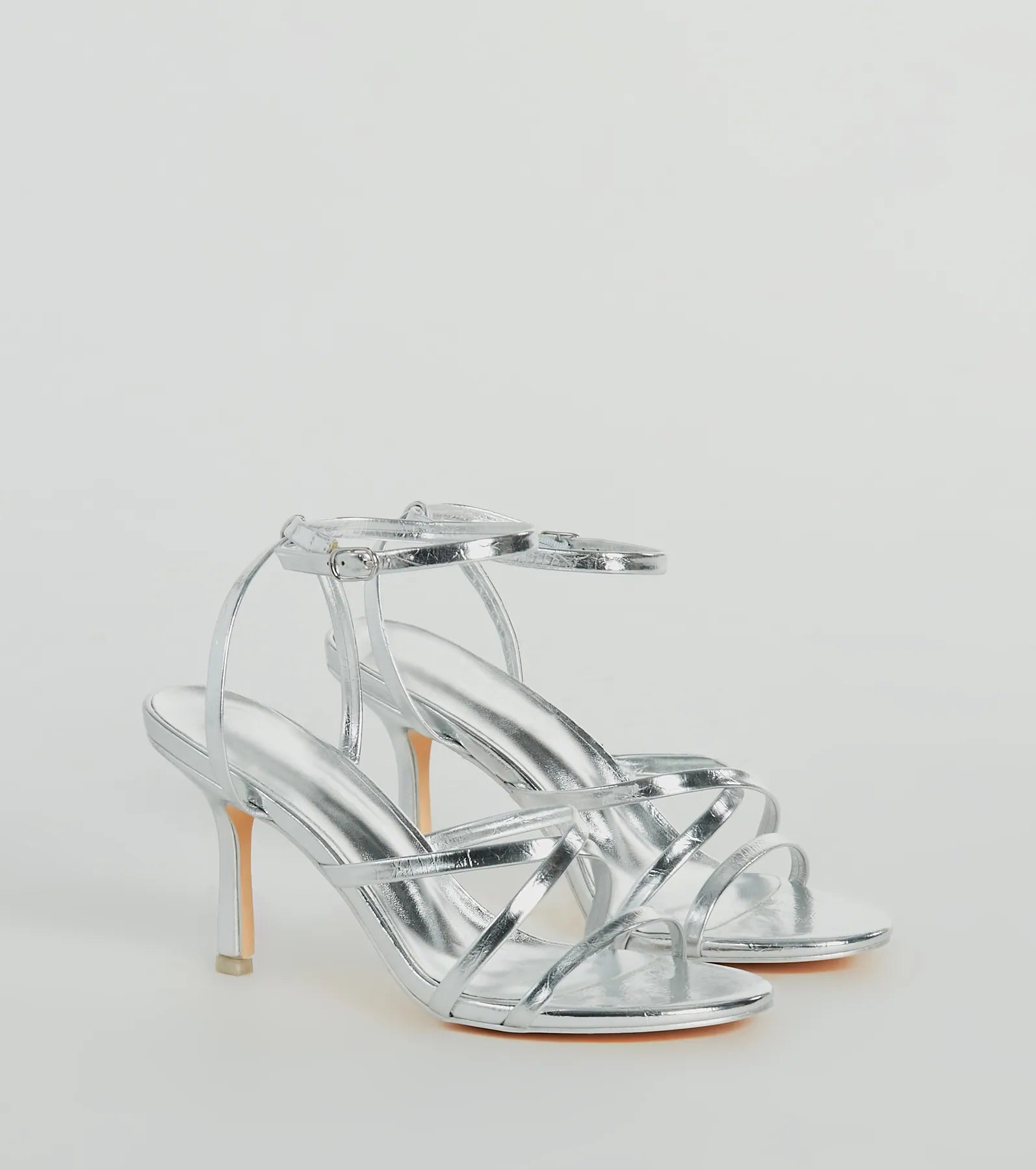 Ahead Of The Crowd Strappy Metallic Stiletto Heels - Image 5
