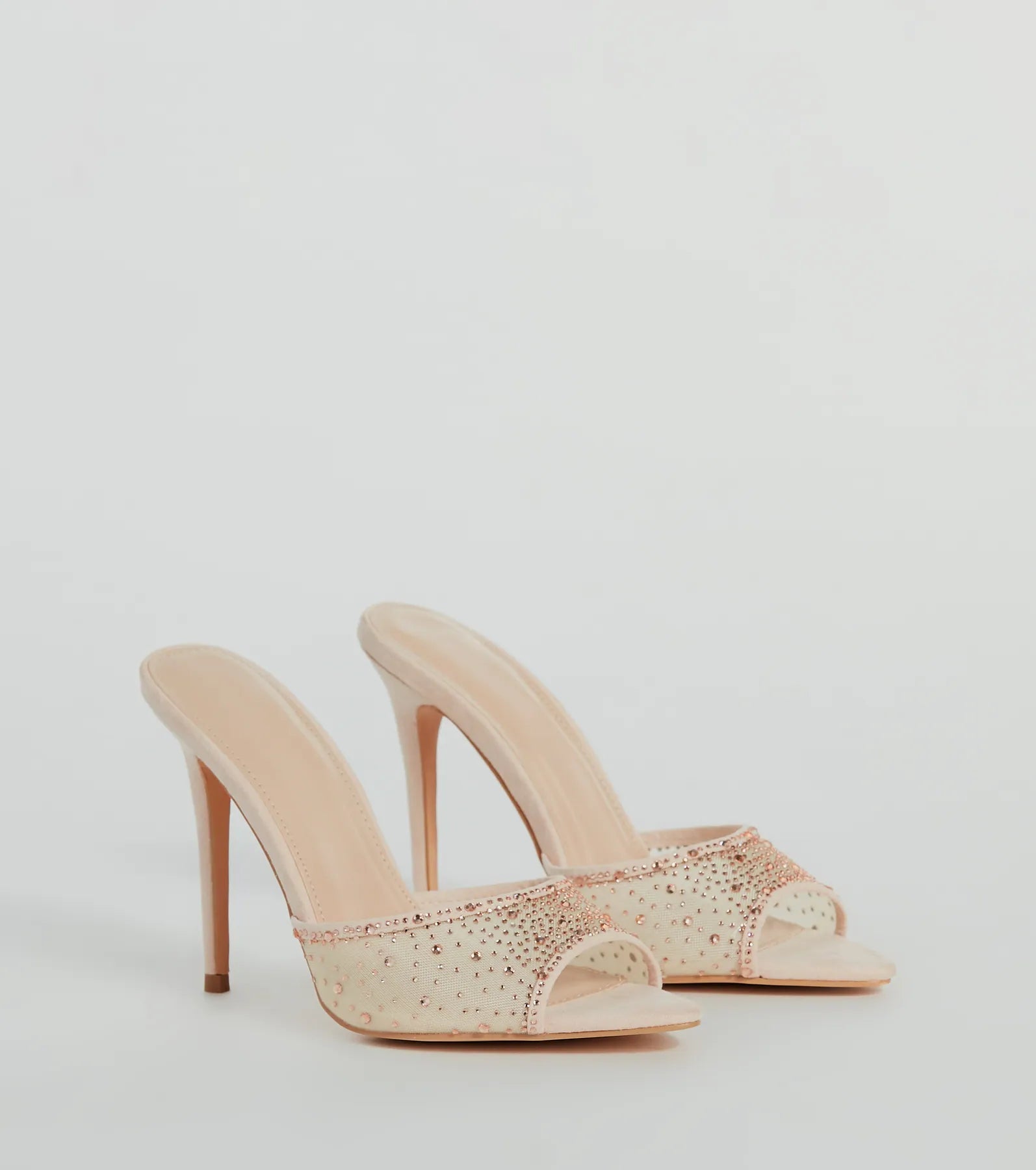 Sparkle It Up Rhinestone Mesh Stiletto Mules - Image 5