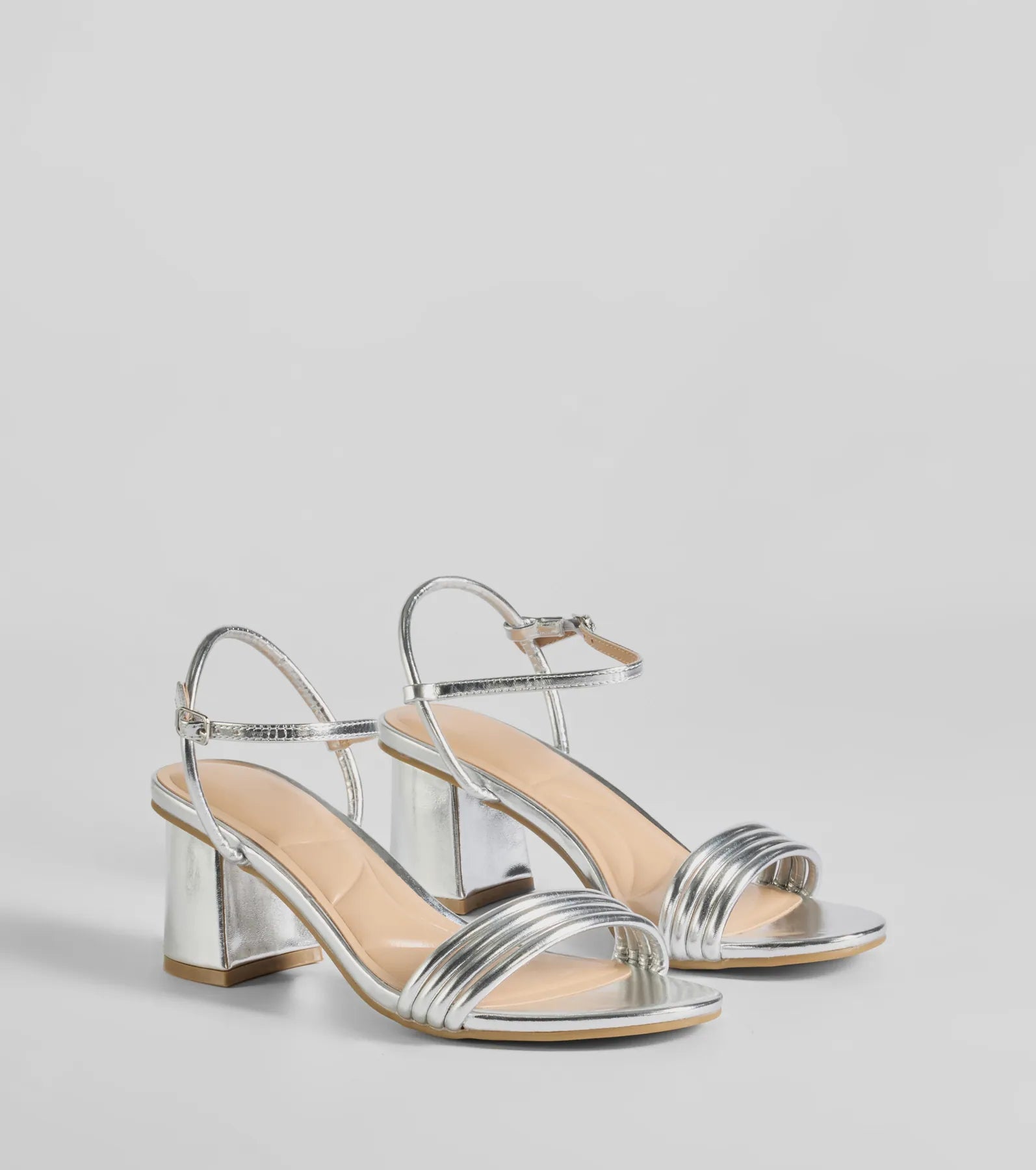 Always A Classic Strappy Faux Leather Block Heels - Image 5